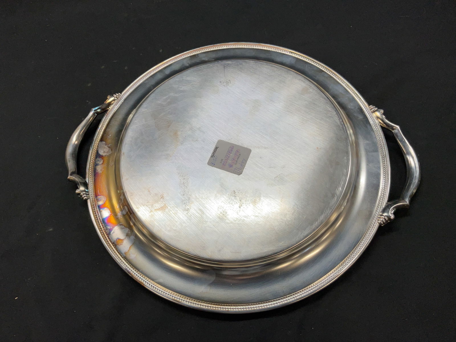Oneida Silver Plated Handled Serving Tray USA - 4