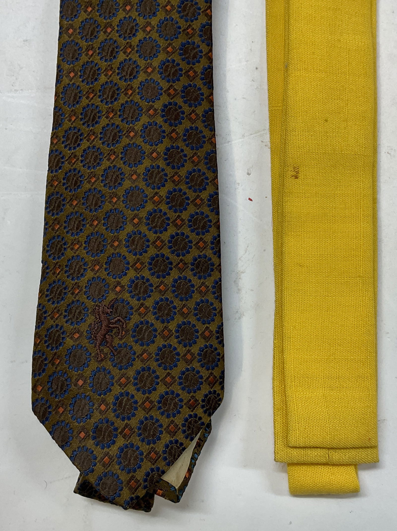 Lot 2 Bronzini Silk Neck Tie & Accessory (1 of 9)