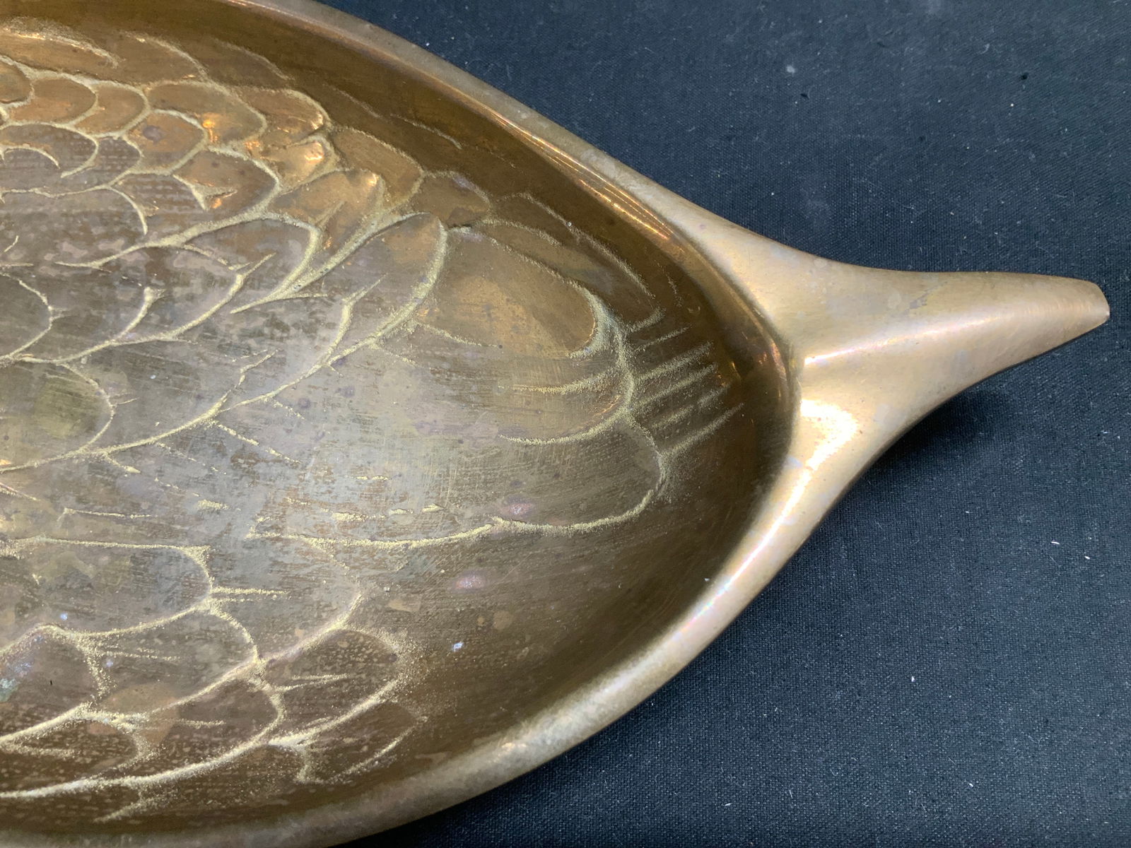 Vtg Solid Brass Duck Trinket Dish - 4