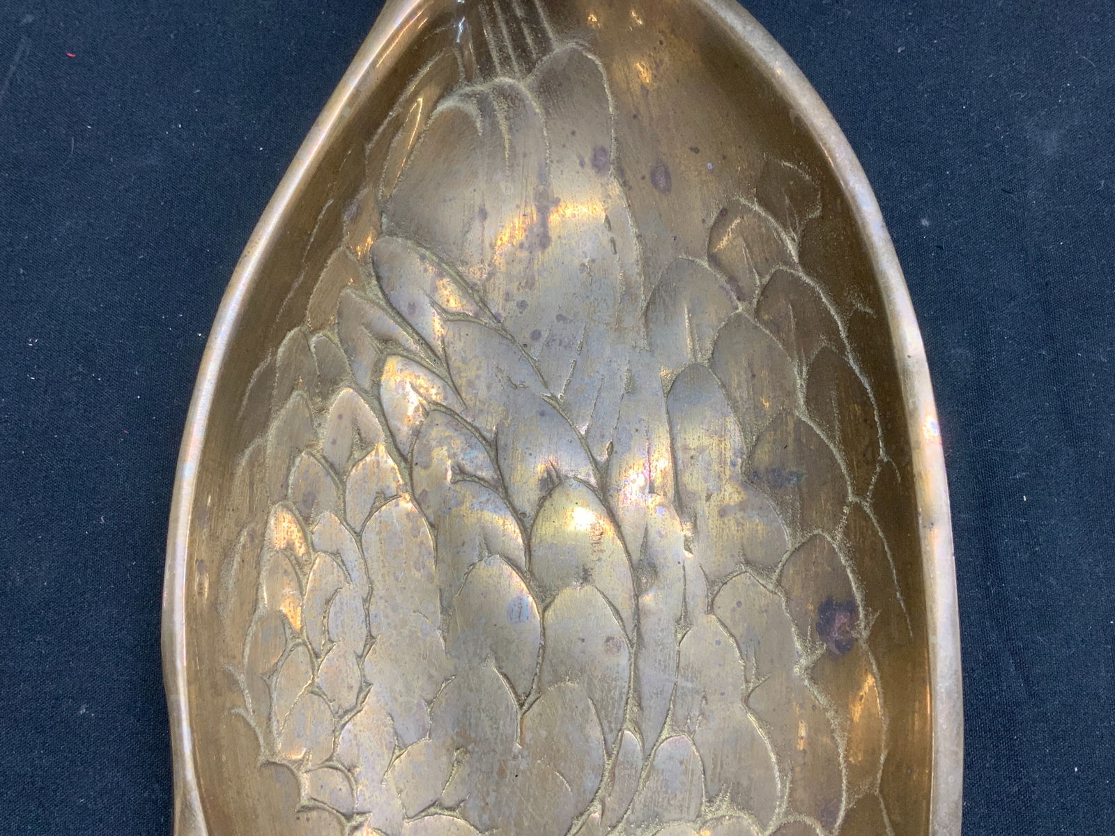 Vtg Solid Brass Duck Trinket Dish - 5