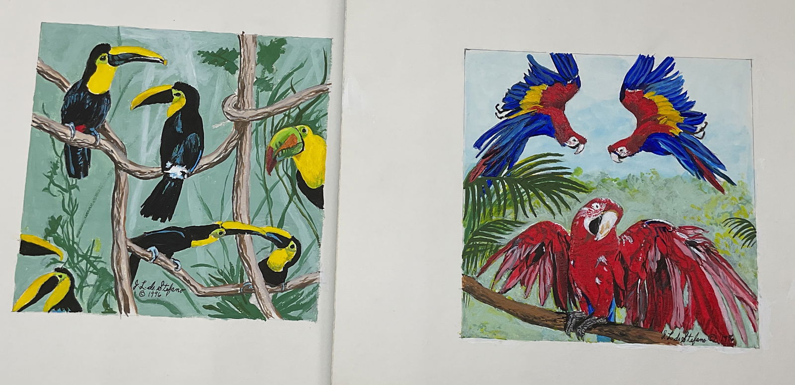 Lot 2 De Stefano Tropical Bird Watercolors (1 of 7)