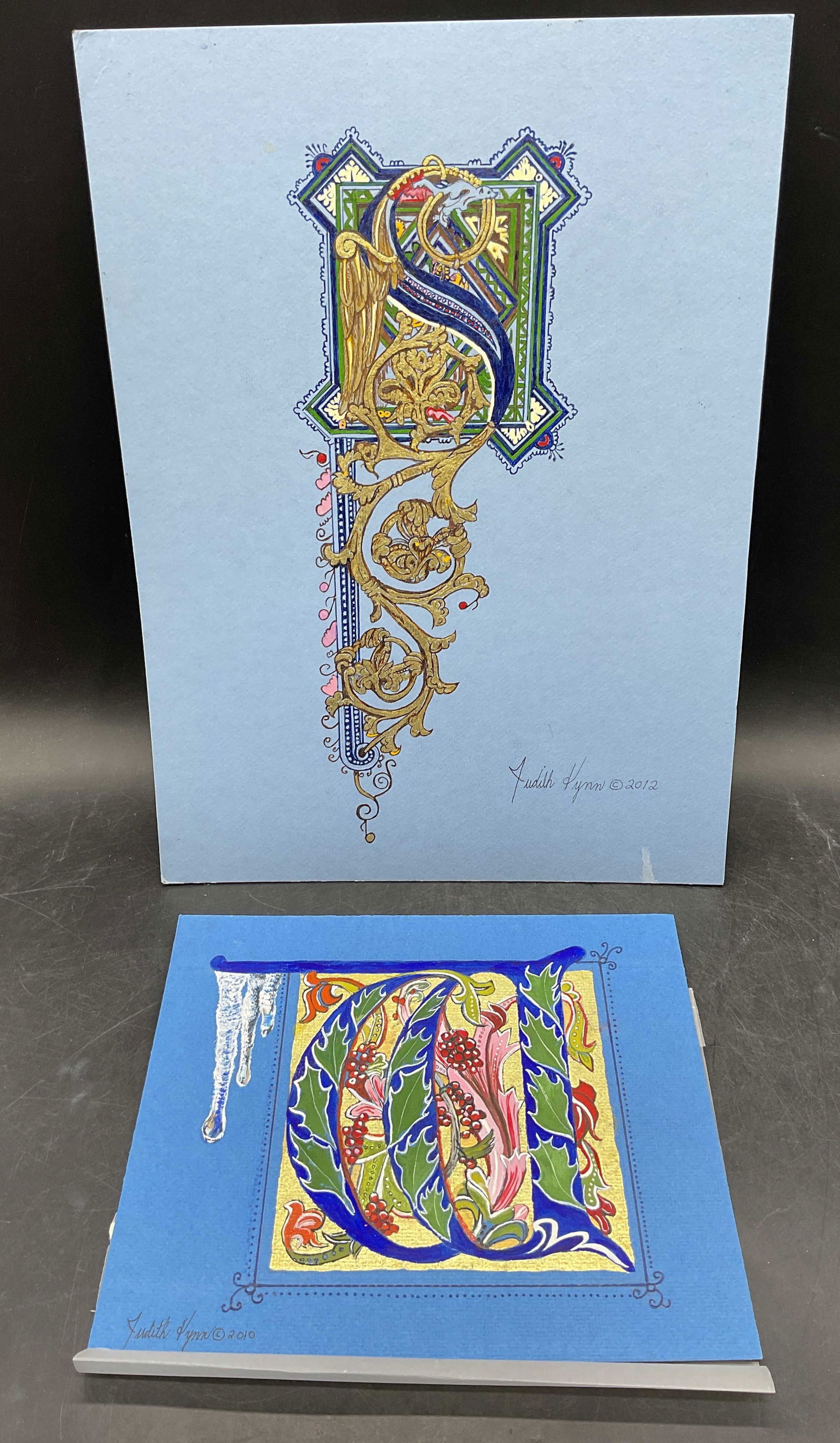 2 Judith Lynn Gothic Letter S W Watercolors (1 of 6)