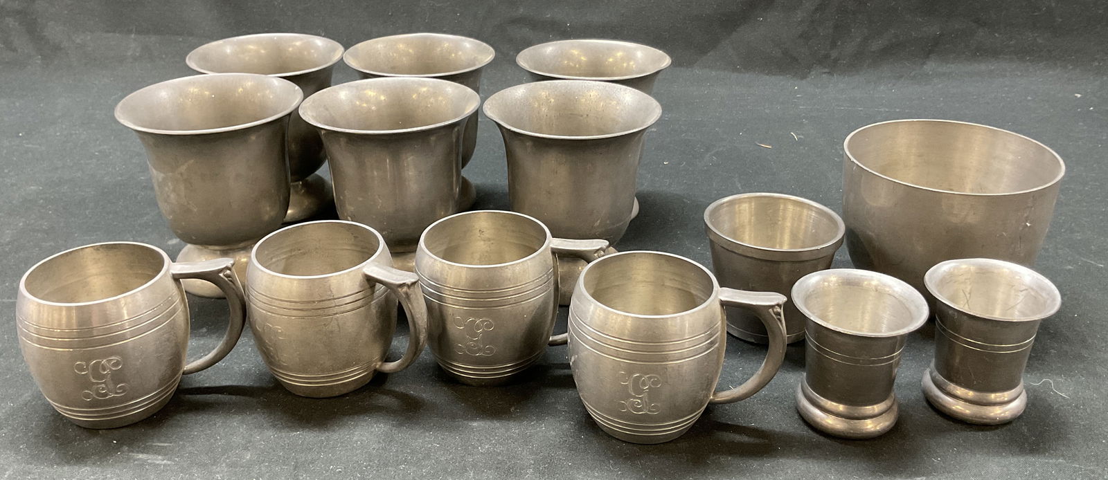 Lot 14 Woodbury Pewters+ Pewter Stemware Germany (1 of 18)