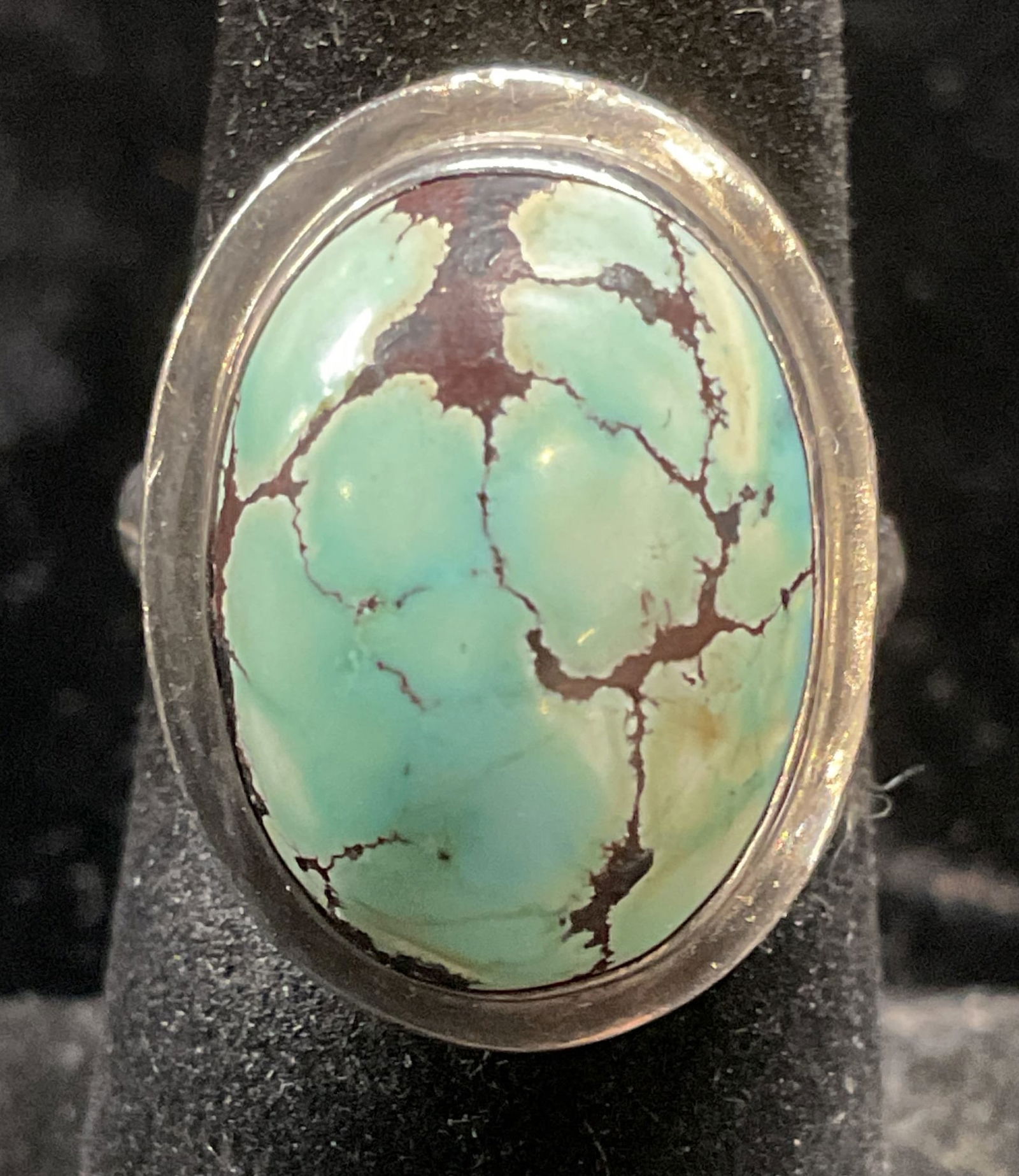 Vintage Sterling Silver Turquoise Cabochon Ring (1 of 6)