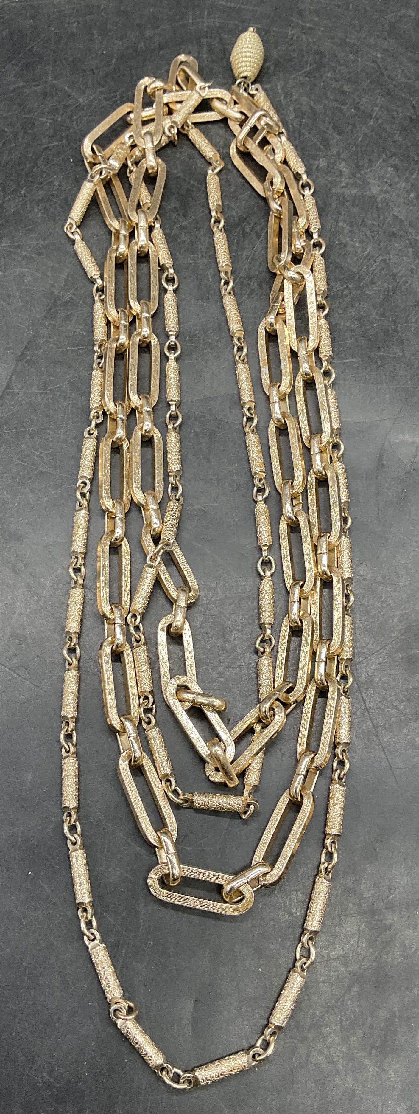 Vintage Gold Tone Double Chain Necklace (1 of 6)