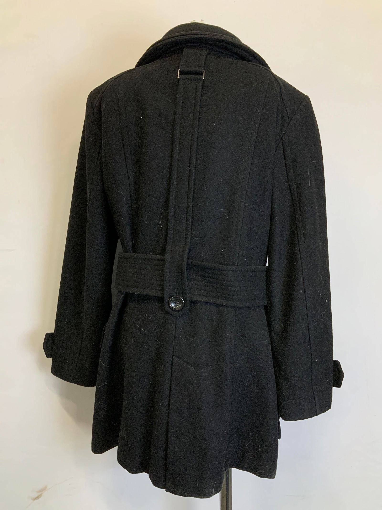 Zara Basic Black Wool Button Up Coat - 5