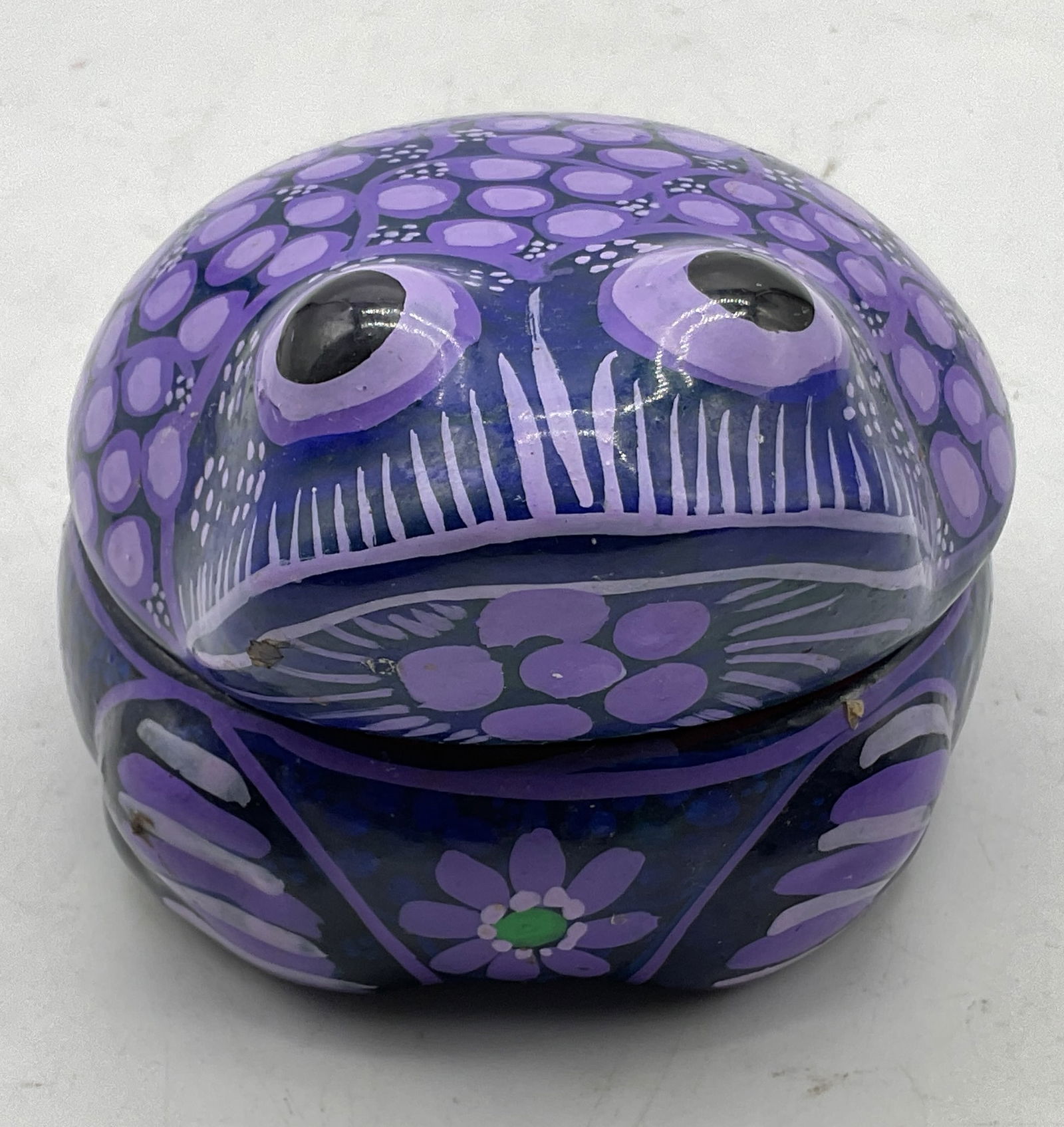 Vintage Purple Ceramic Frog Lidded Trinket Box (1 of 9)