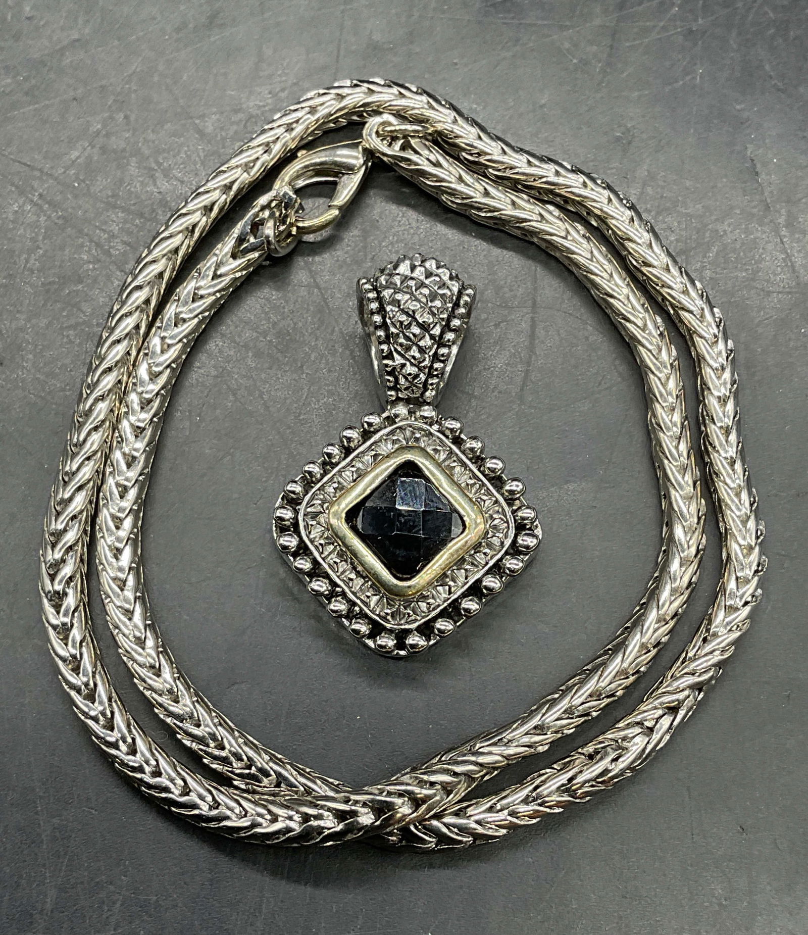 Lot 2 Silver Tone Crystal Pendant & Necklace (1 of 6)