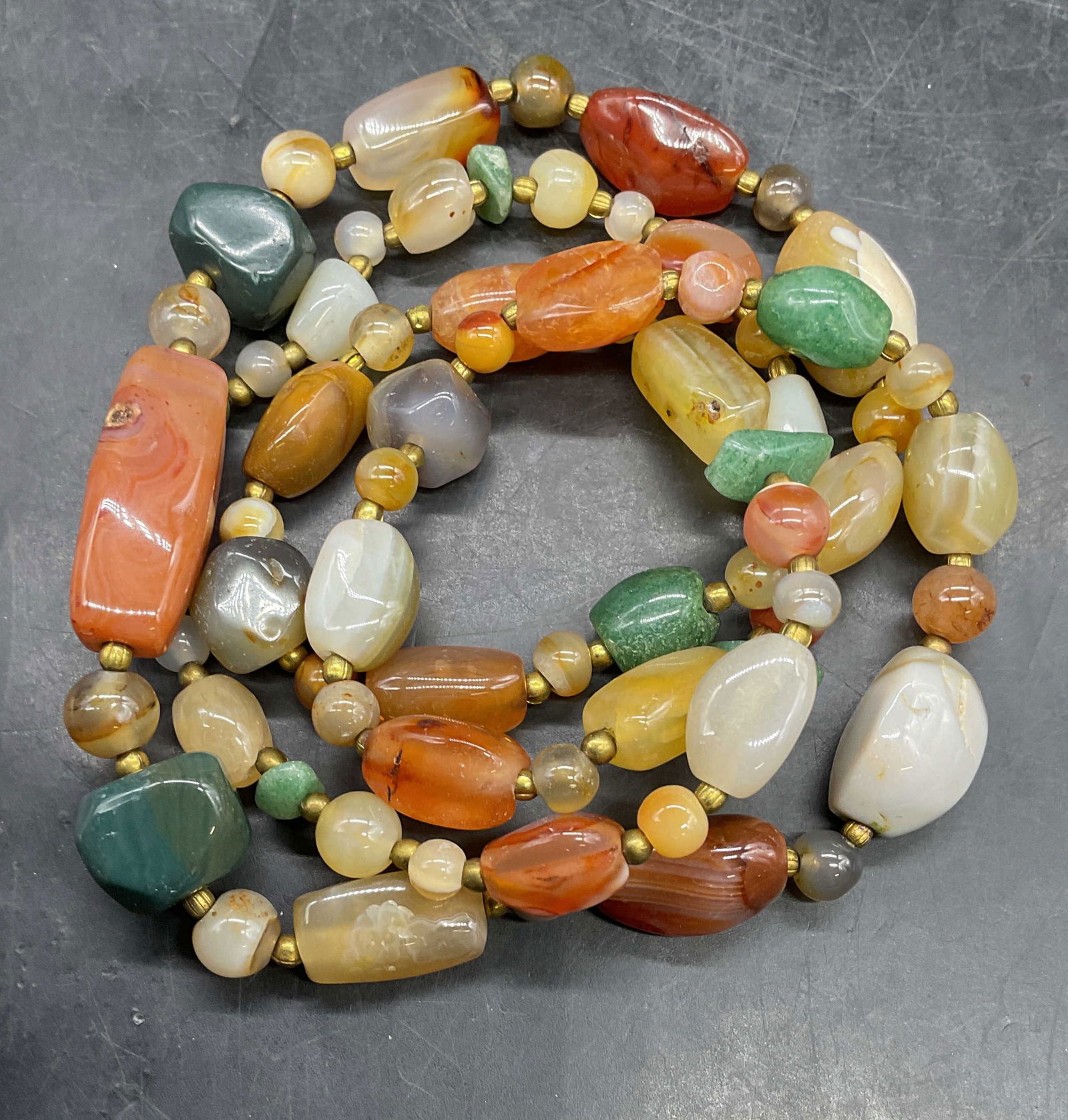 Vintage Multicolor Semiprecious Beaded Necklace (1 of 6)