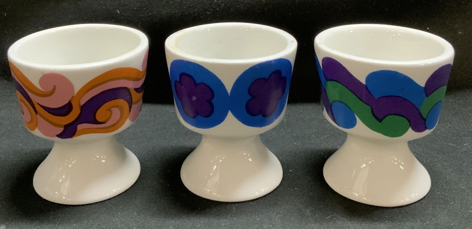 Lot 3 Arabia Swirl Egg Cups FINLAND (1 of 6)