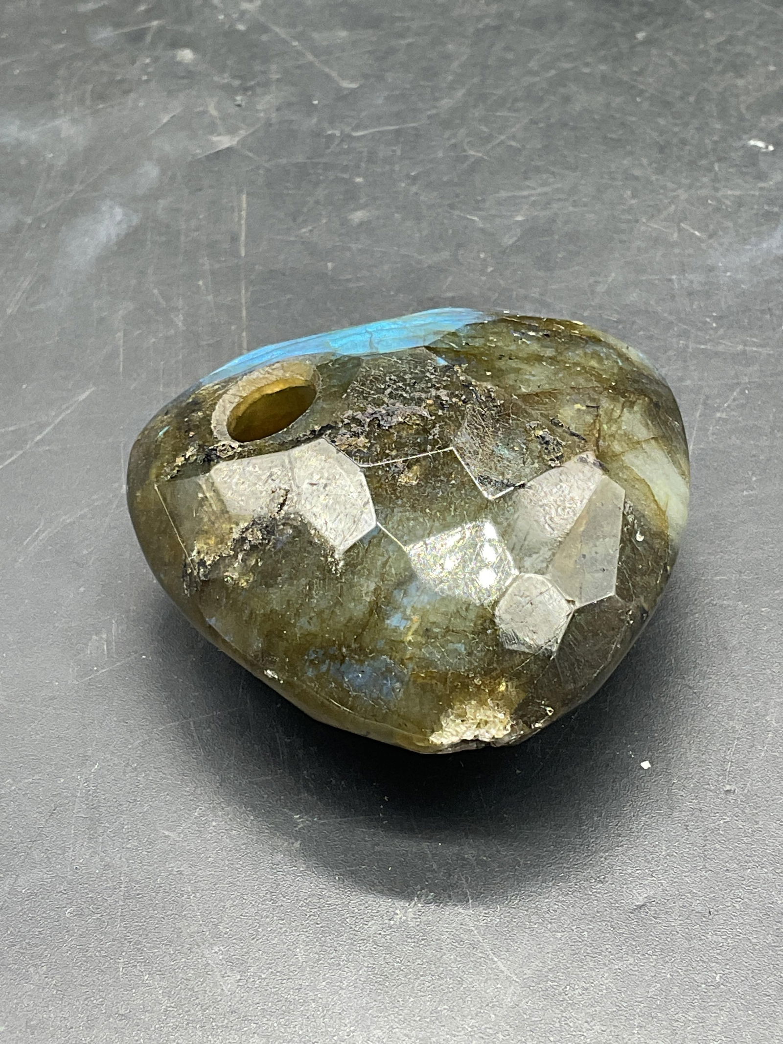 Faceted Labradorite Triangle Pendant - 6