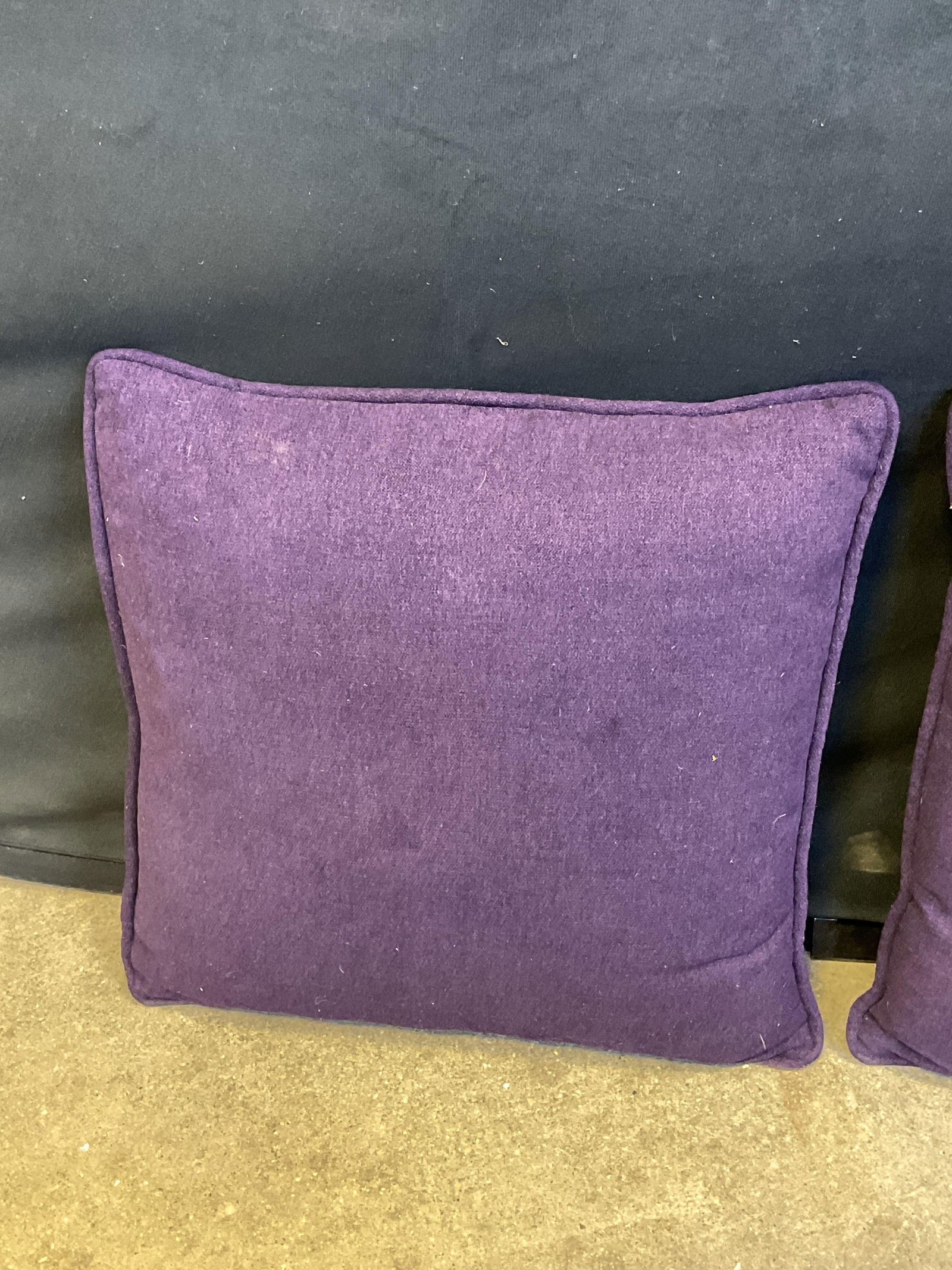 Pair Solid Purple Throw Pillows - 6