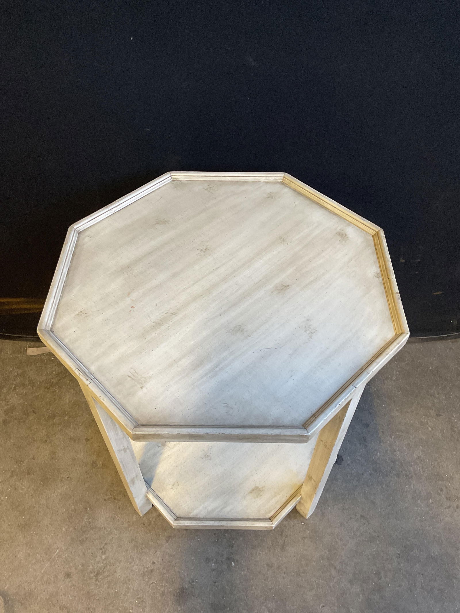 Modern White Wood Octagonal Side Table - 2