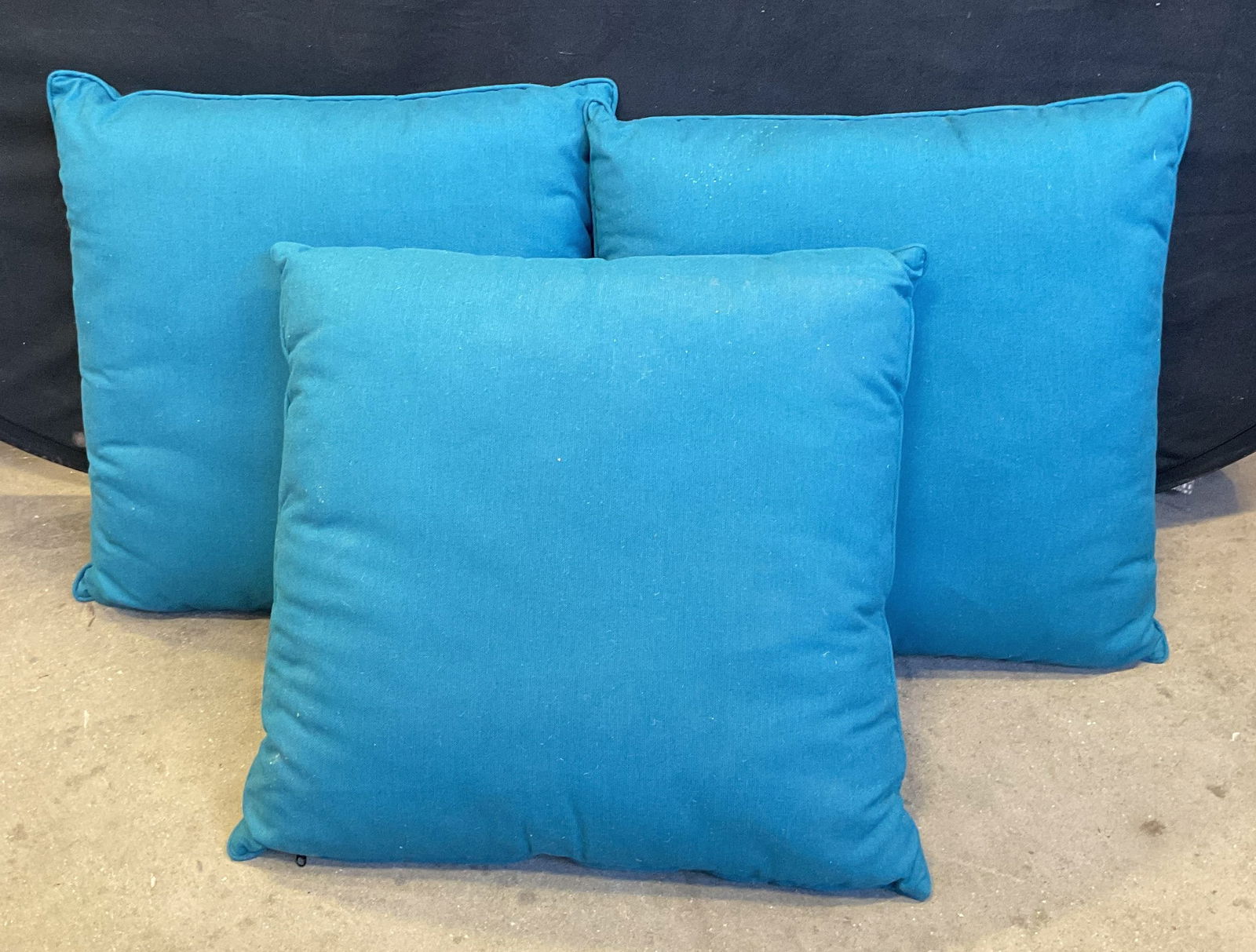 Lot 3 Blue Cotton Pillows (1 of 8)