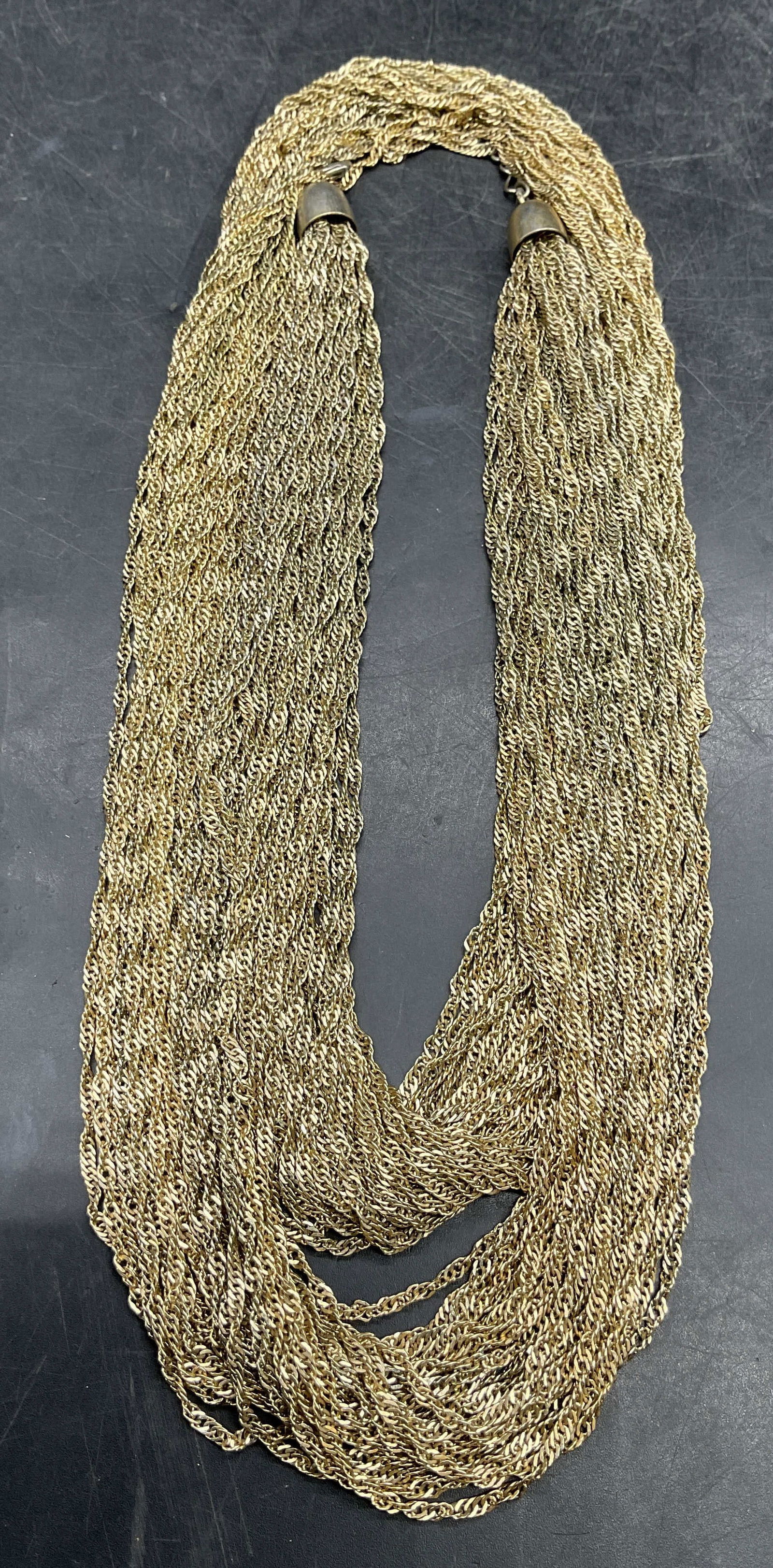 Vintage Gold Tone Multi Chain Necklace (1 of 6)