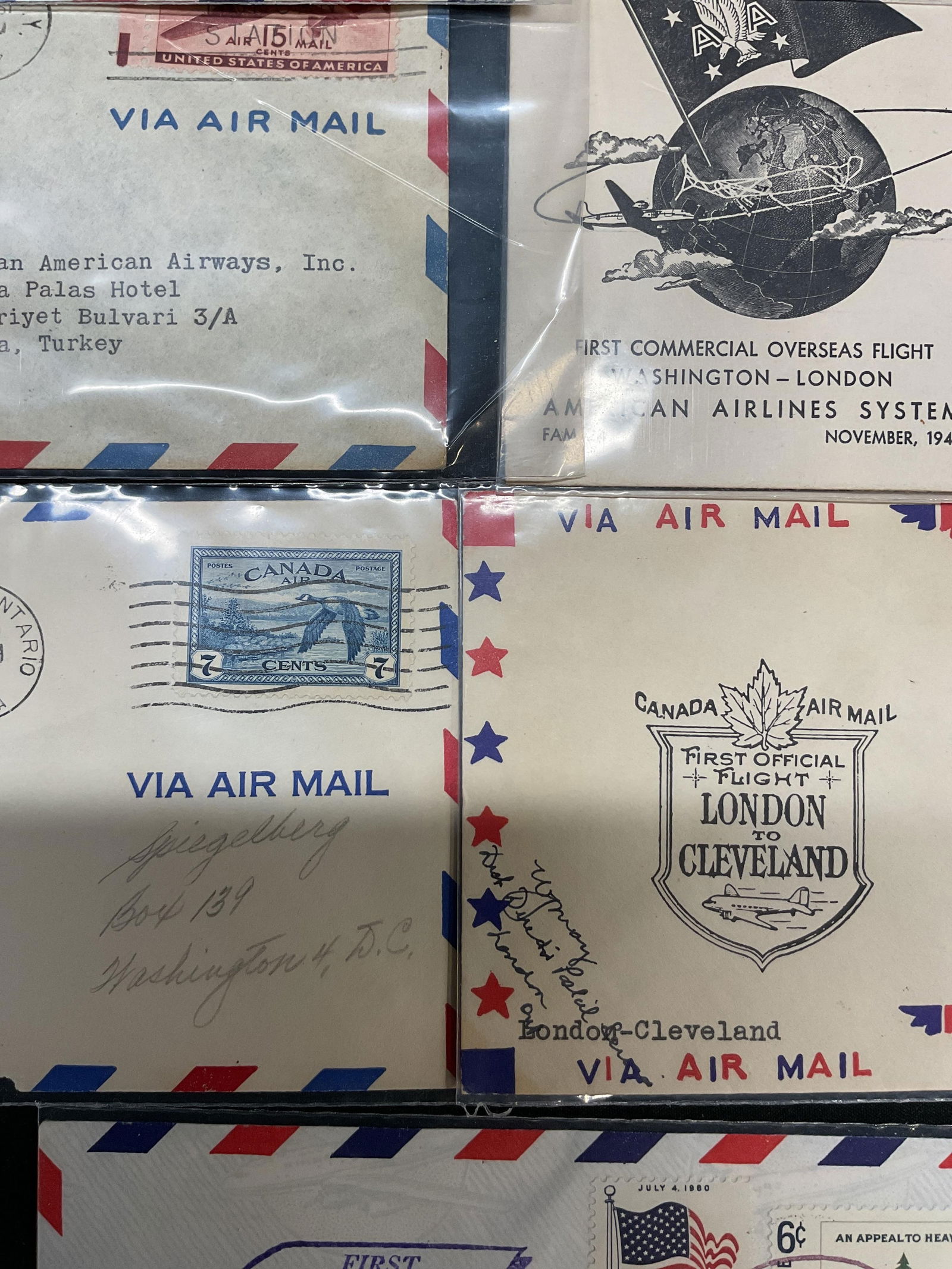 Lot 7 US & Canada First Flights Stamps 1941-68 (1 of 9)