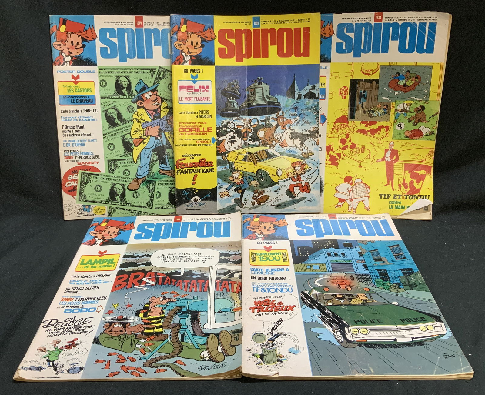 Lt 5 1974 & 1975 Spirou French Illustr Magazines (1 of 9)