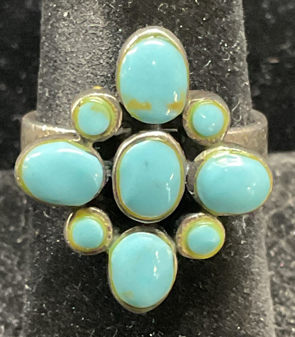 Sterling Silver Native American Turquoise Ring (1 of 6)