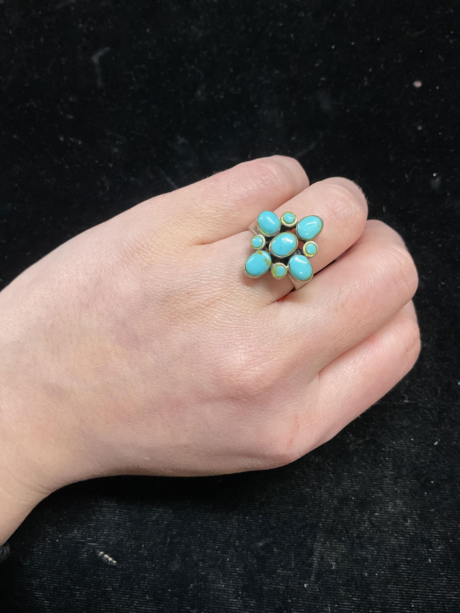 Sterling Silver Native American Turquoise Ring - 6