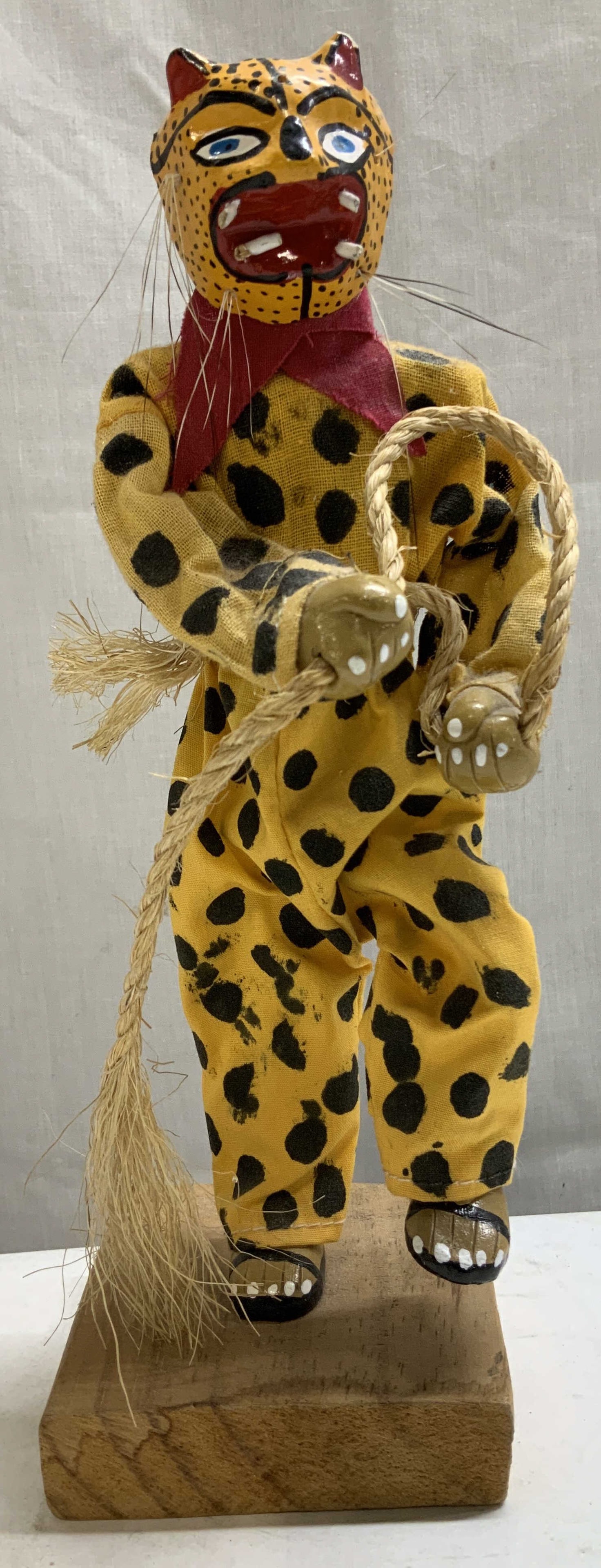 Hand Made Wooden Tiger Mask Dancer Fig (1 of 6)