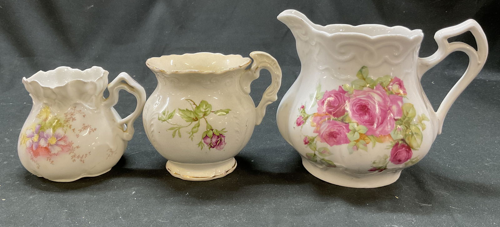 Lot 3 Vintage Porcelain Floral Creamers (1 of 9)