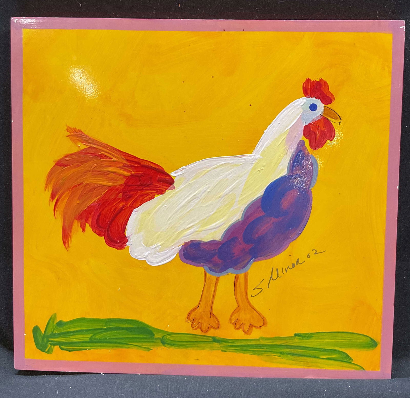 Foreside SGND Wooden Painted Chicken Wall Plaque (1 of 9)