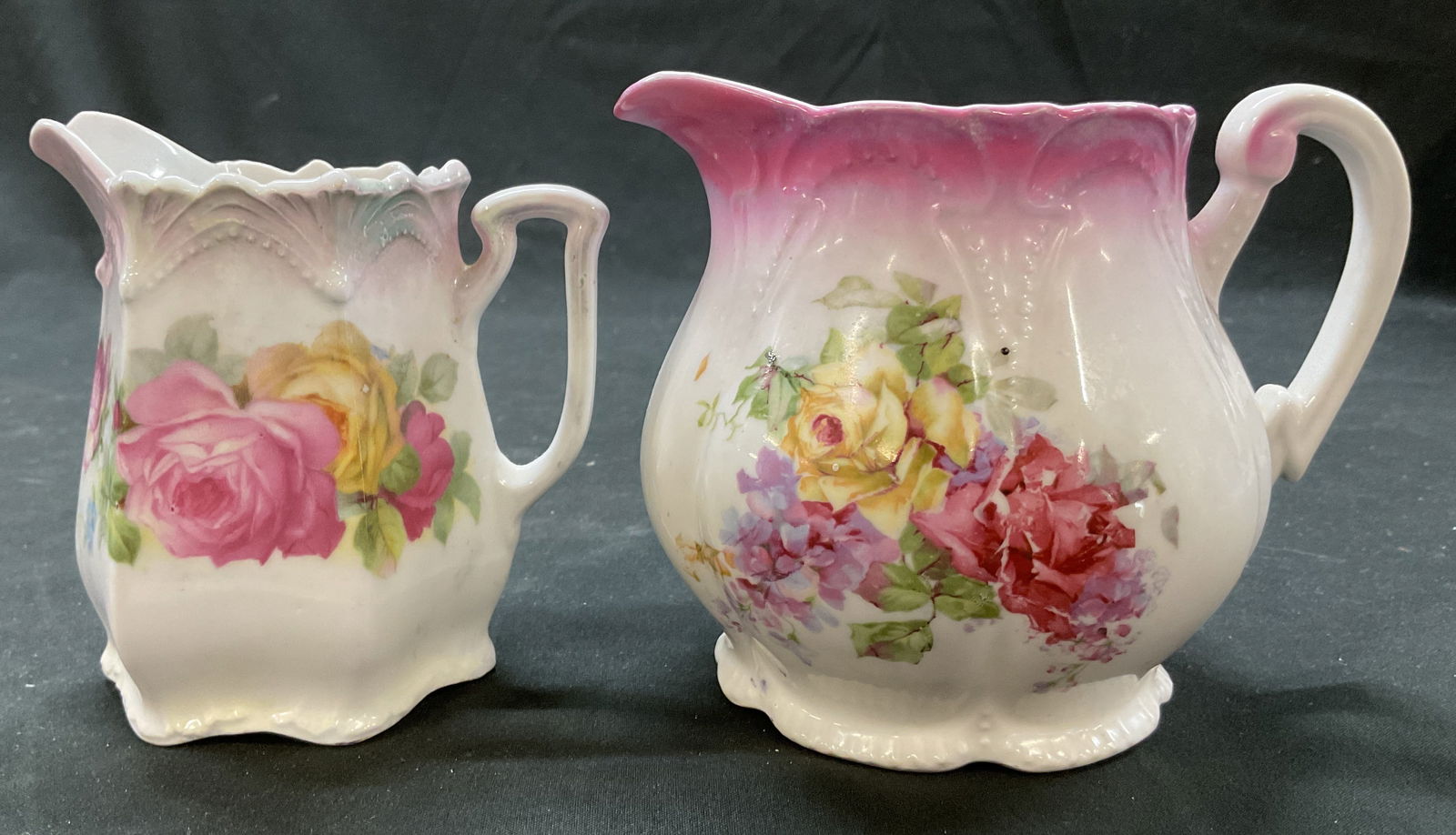 Lot 2 Vintage Porcelain Floral Creamers Germany (1 of 13)