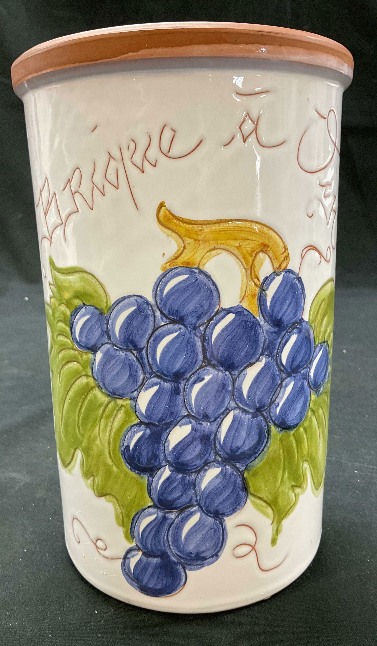 Vintage Ceramic Grape Vine Decorative Vase (1 of 9)