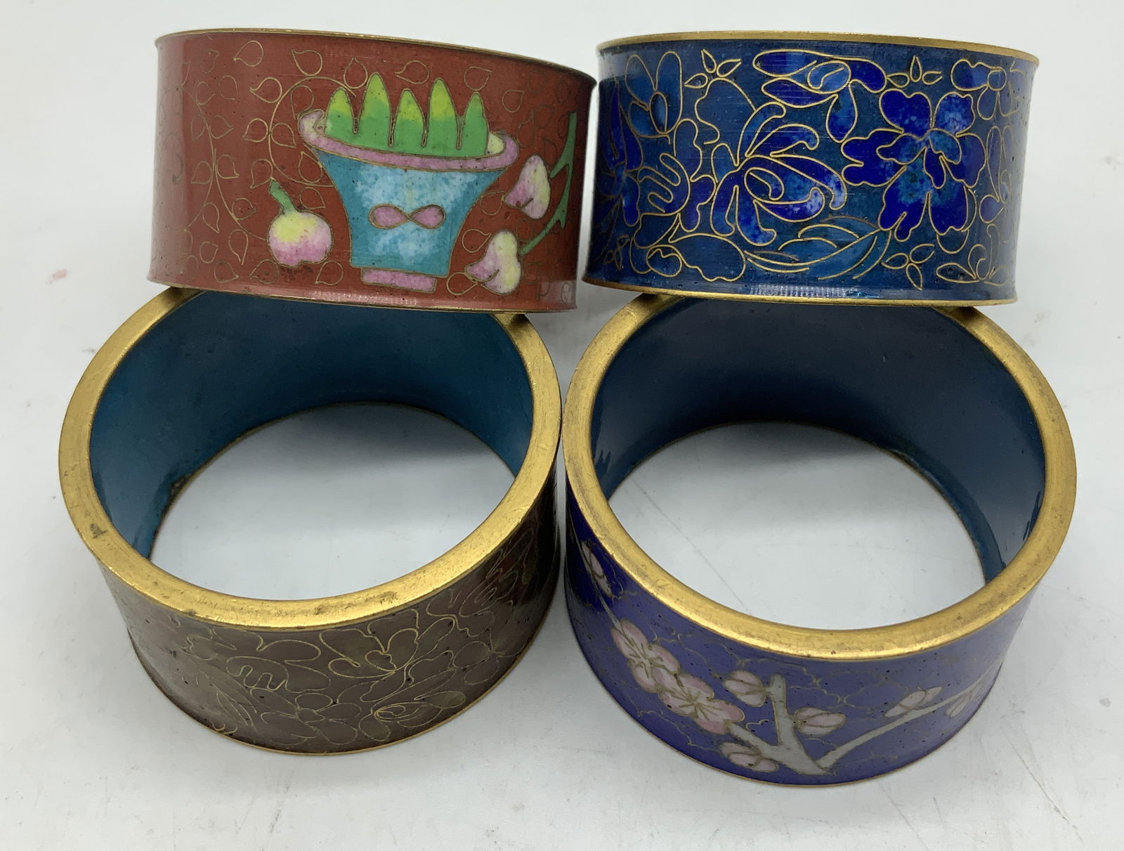 Lot 4 Asian Cloisonne Enamel Napkin Rings (1 of 6)