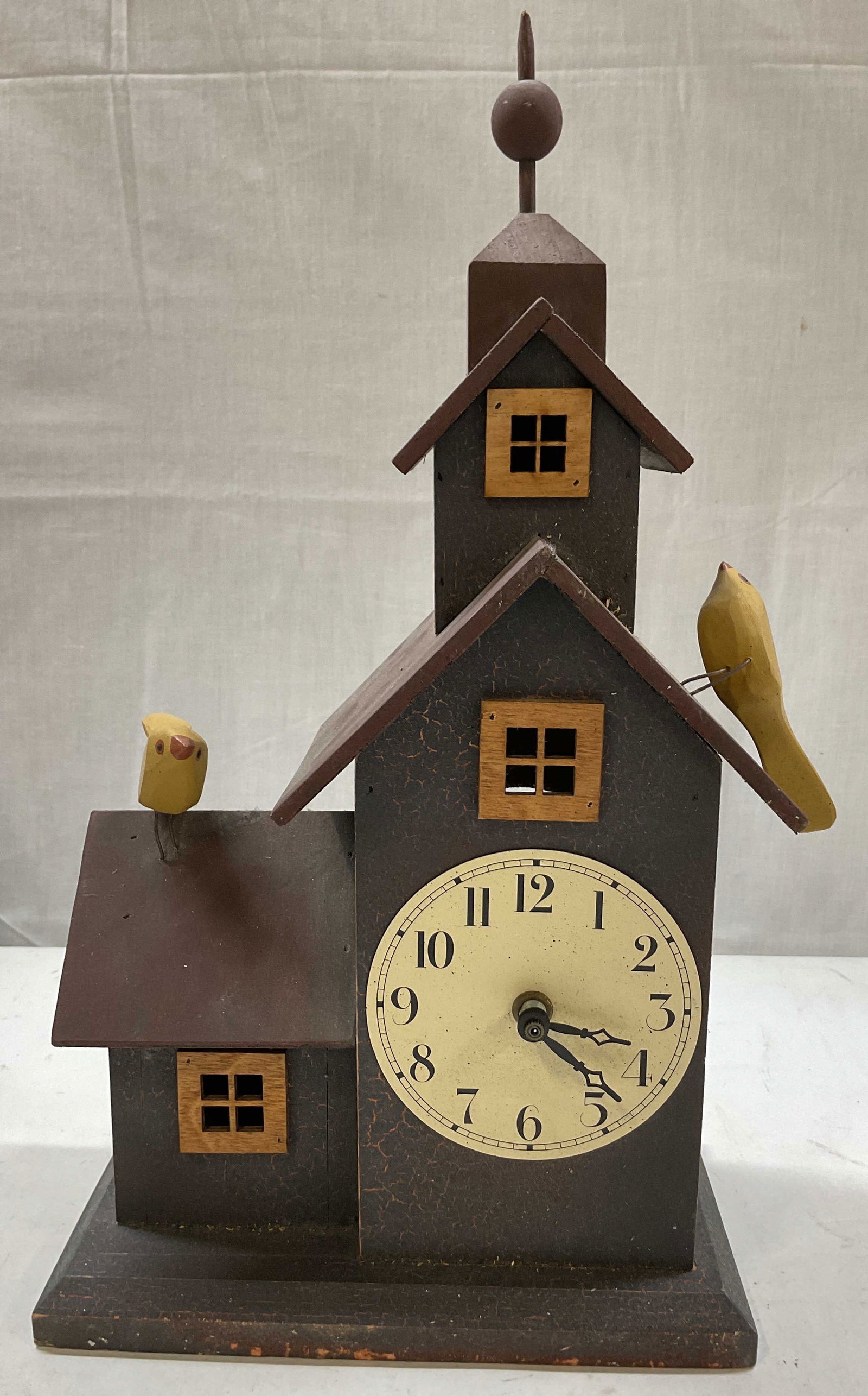 Vintage Wooden Country Style Birdhouse Clock (1 of 9)