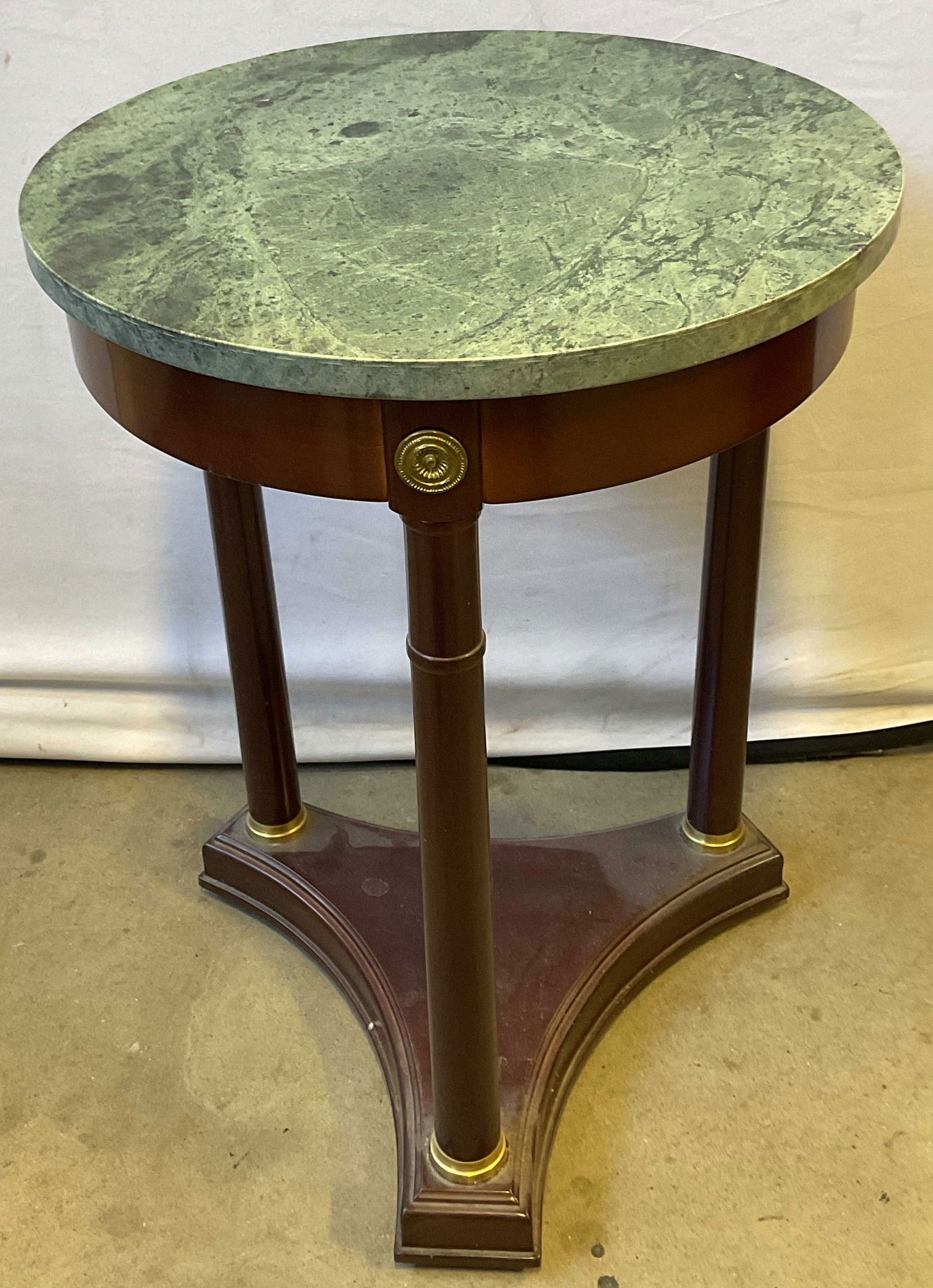 Bombay Neoclassical Mahogany Marble Side Table (1 of 6)