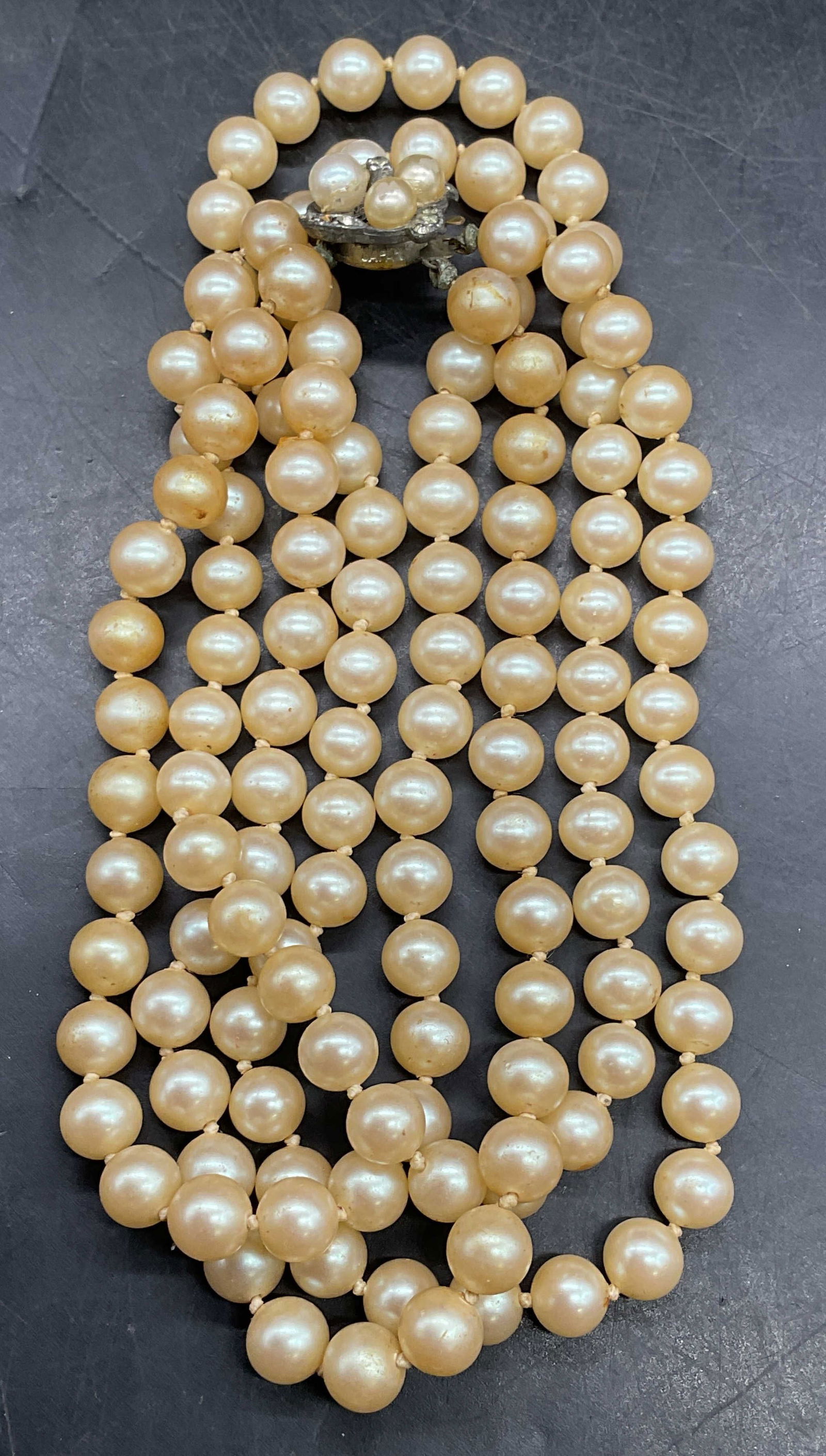 Vintage Double Strand Faux Pearl Necklace (1 of 6)