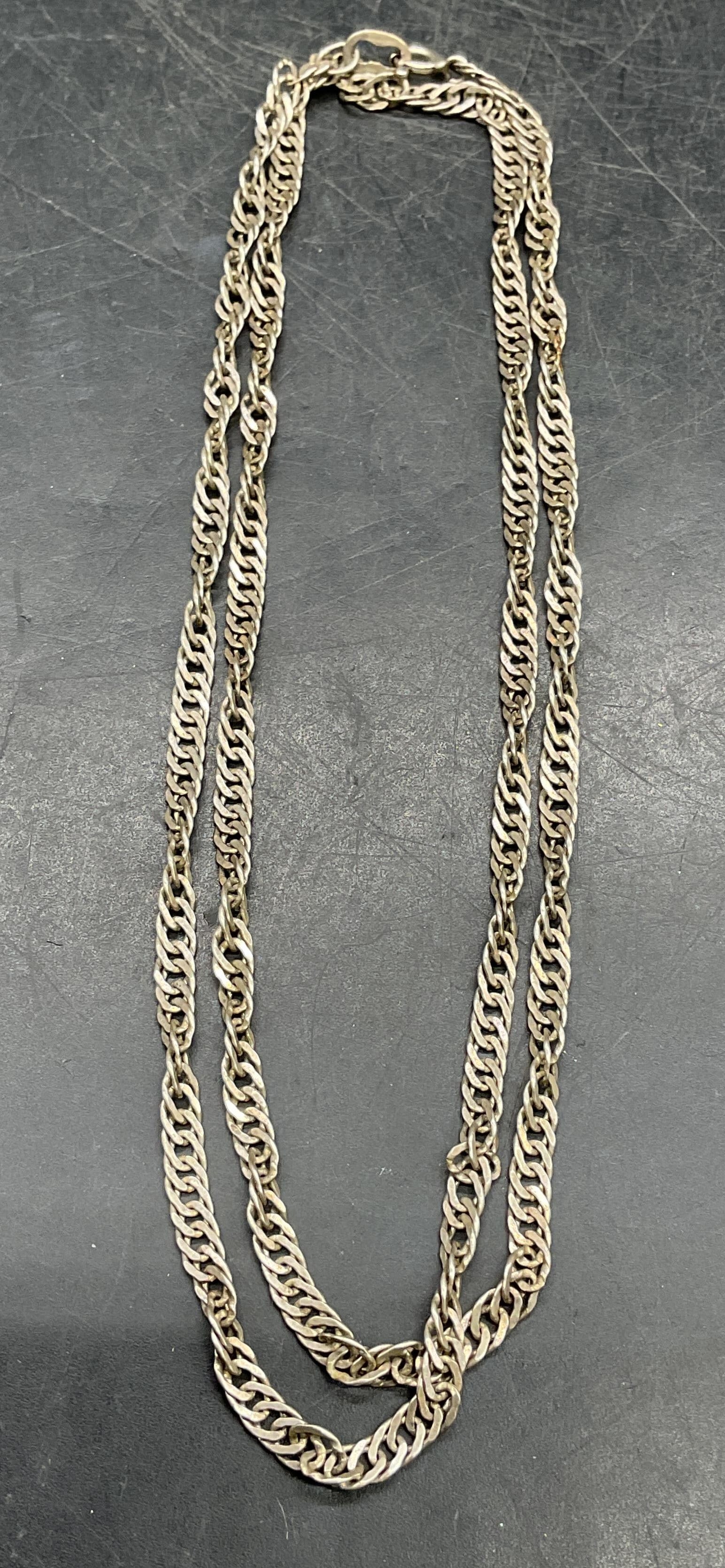 Vntg Sgn Sterling Silver Twstd Chain Necklace MEX (1 of 6)