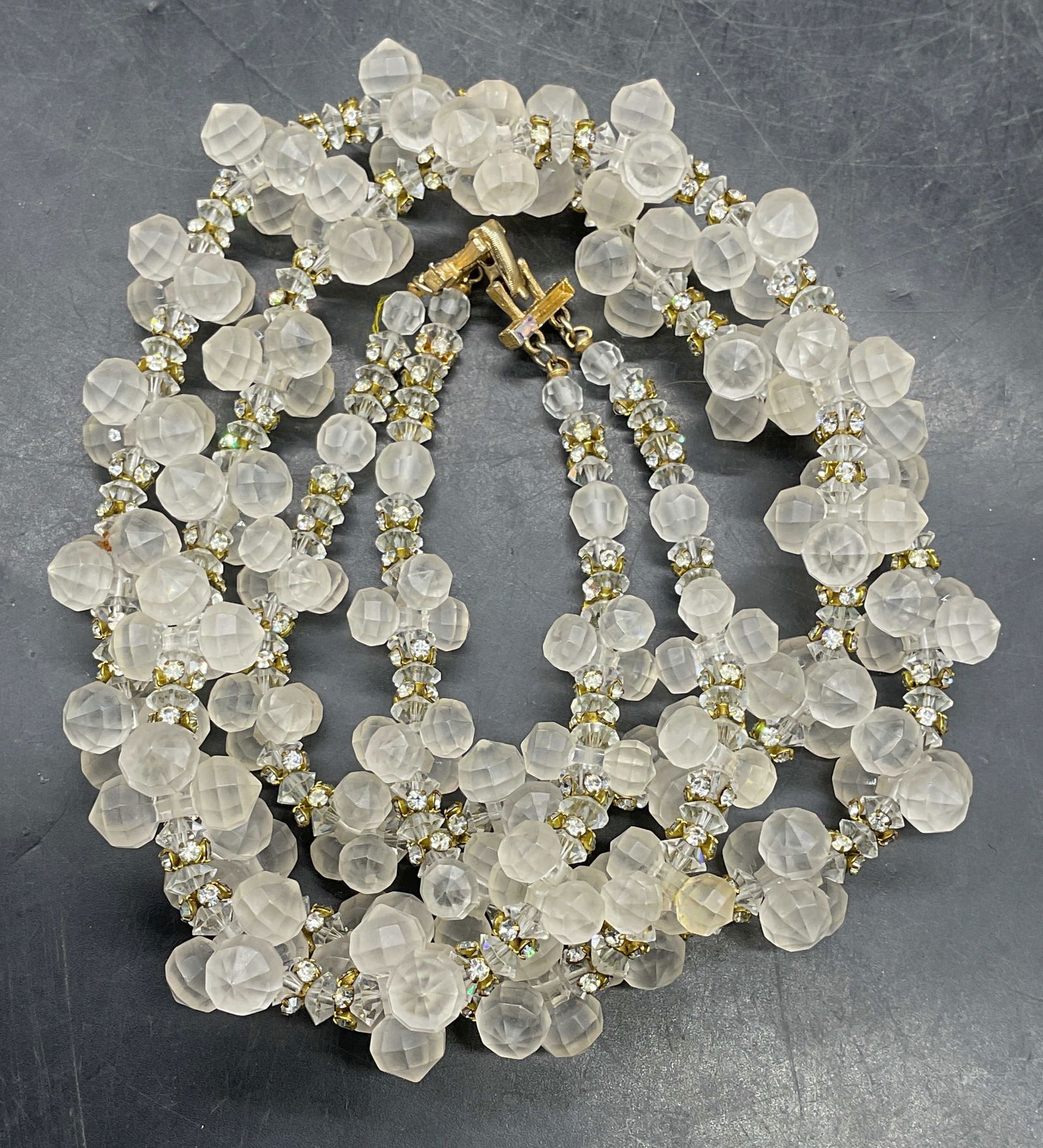 Vintage Vendome Frosted Beaded Necklace (1 of 6)