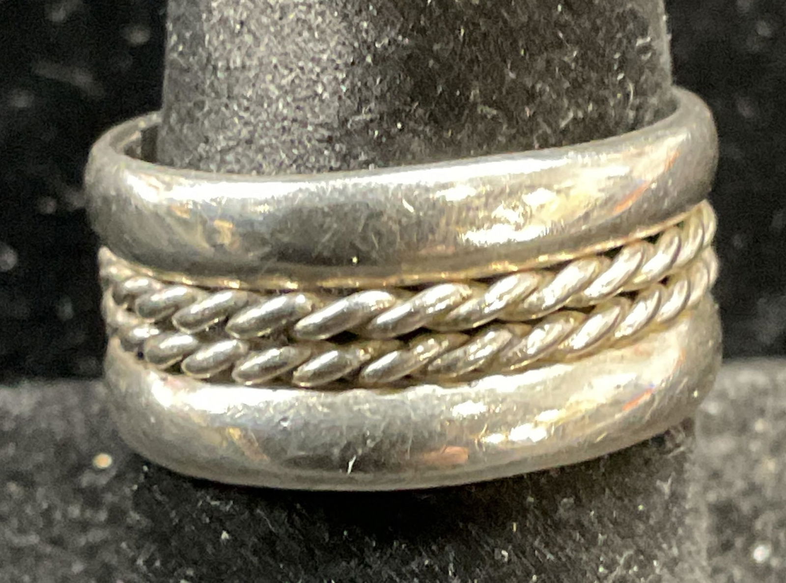 Vintage Sterling Silver Cable Band Ring, Mexico (1 of 6)