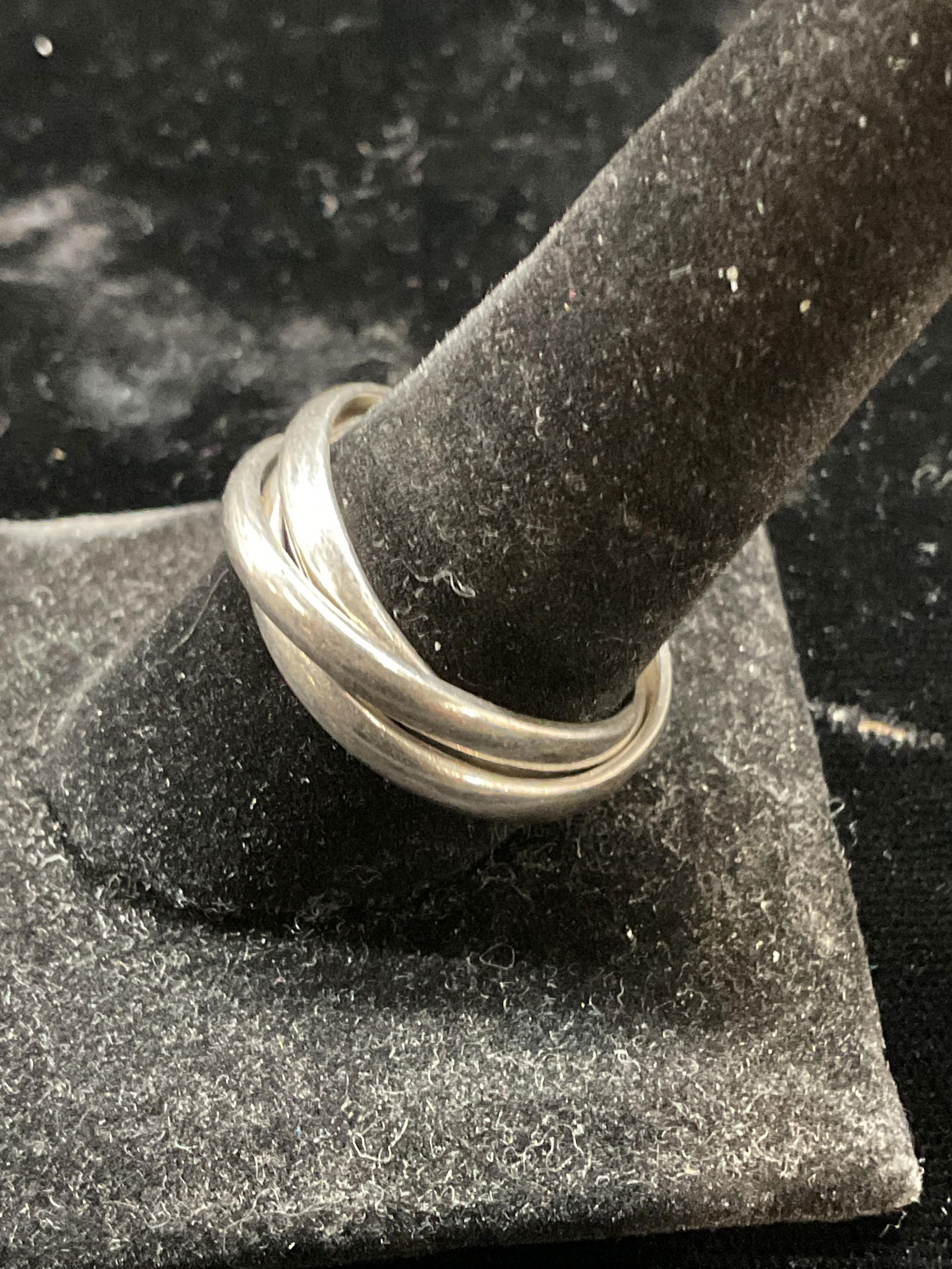 Vintage Sterling Silver Interlocking Ring, Mexico - 3