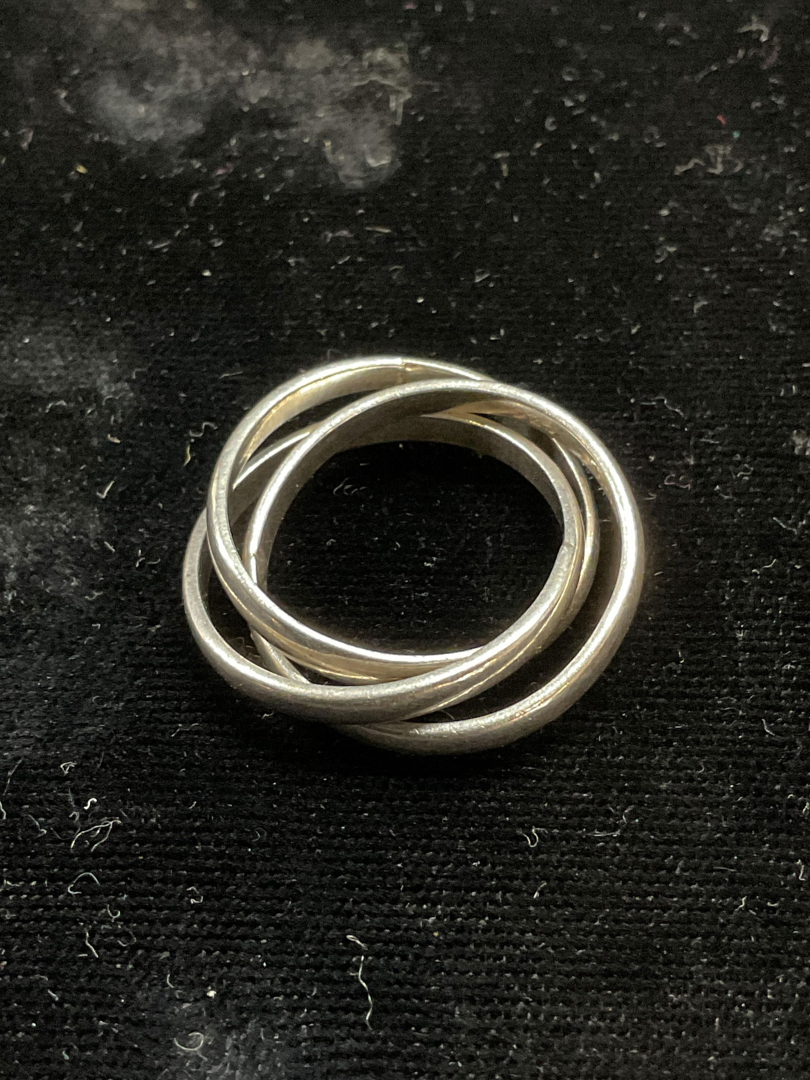 Vintage Sterling Silver Interlocking Ring, Mexico - 4