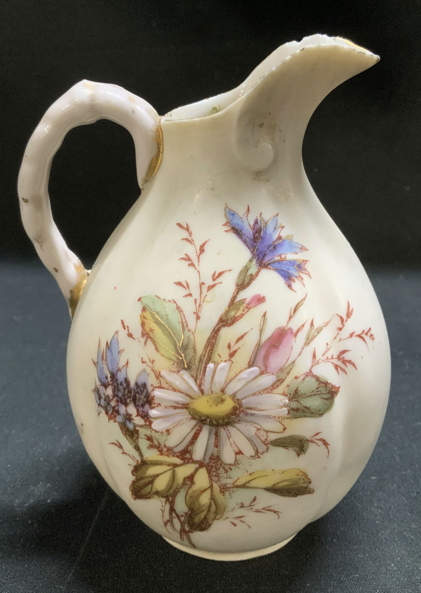 Antique Hand Painted Floral Porc Creamer (1 of 6)