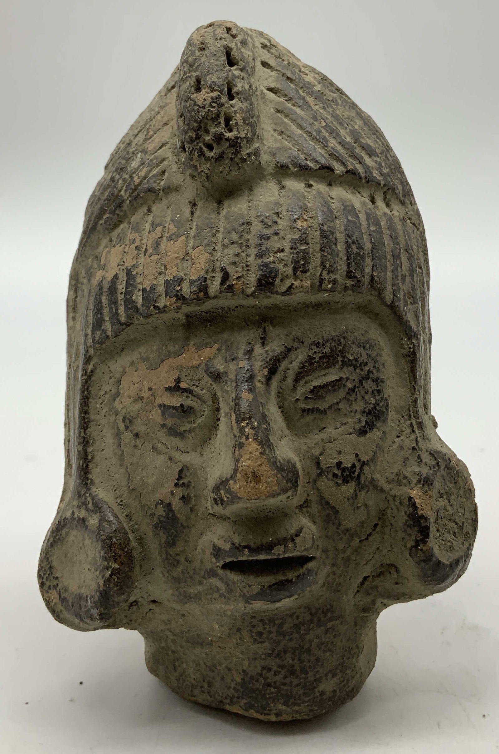 Vtg Mayan Style Noble Head Pottery Vessel (1 of 6)