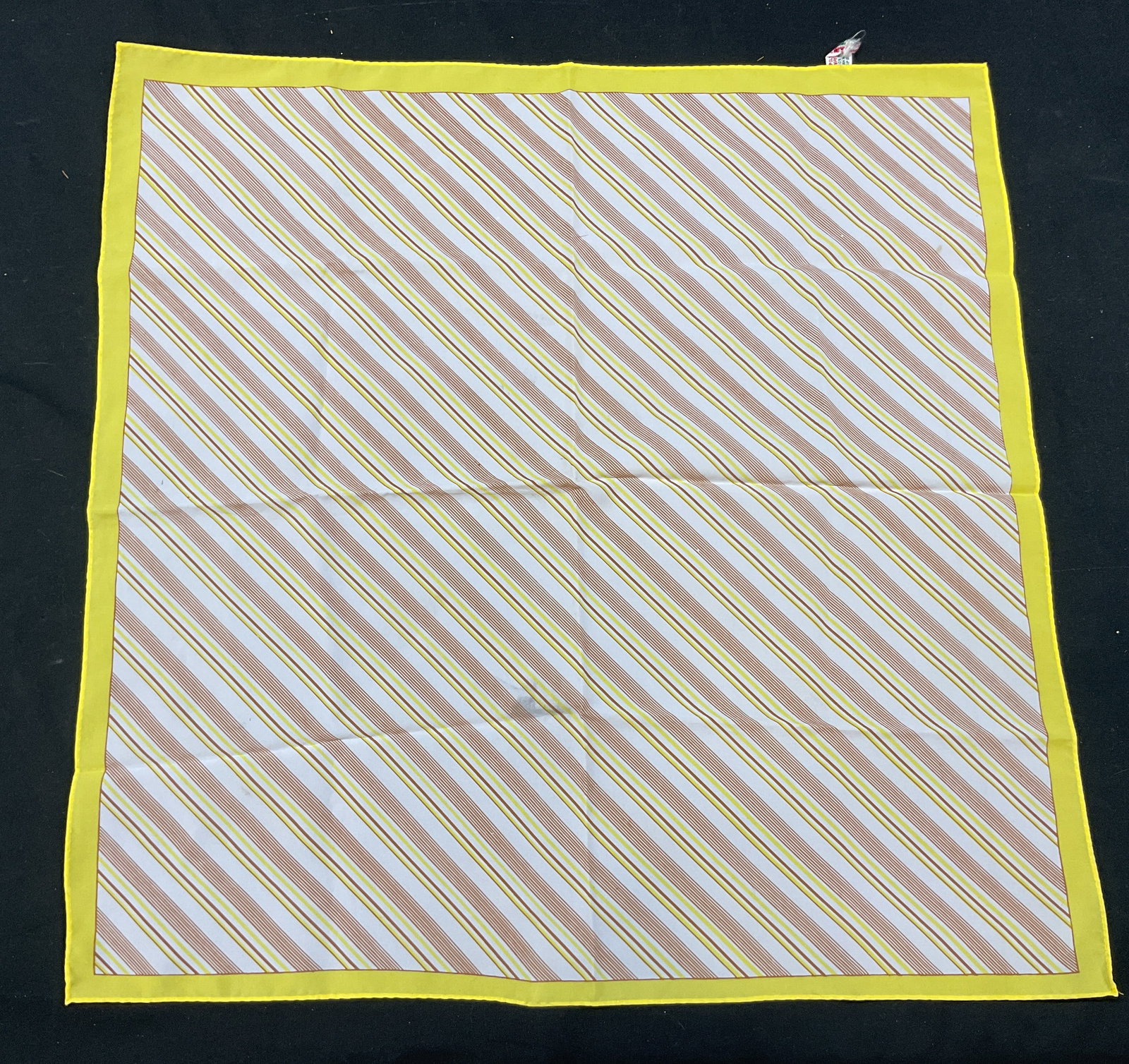 Vintage Yellow Striped Silk Scarf (1 of 6)