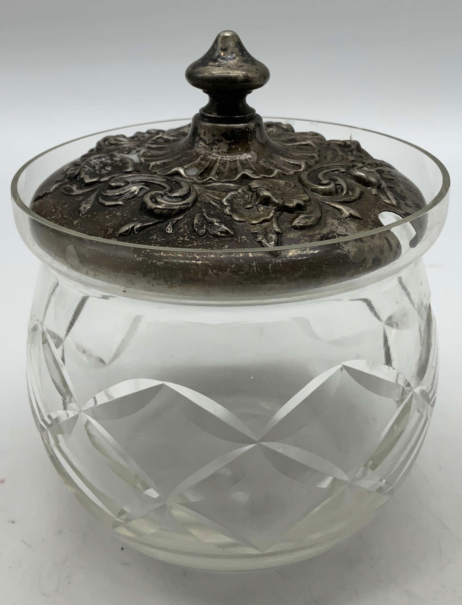 Vtg Gorham Sterling Silver & Glass Condiment Jar (1 of 7)