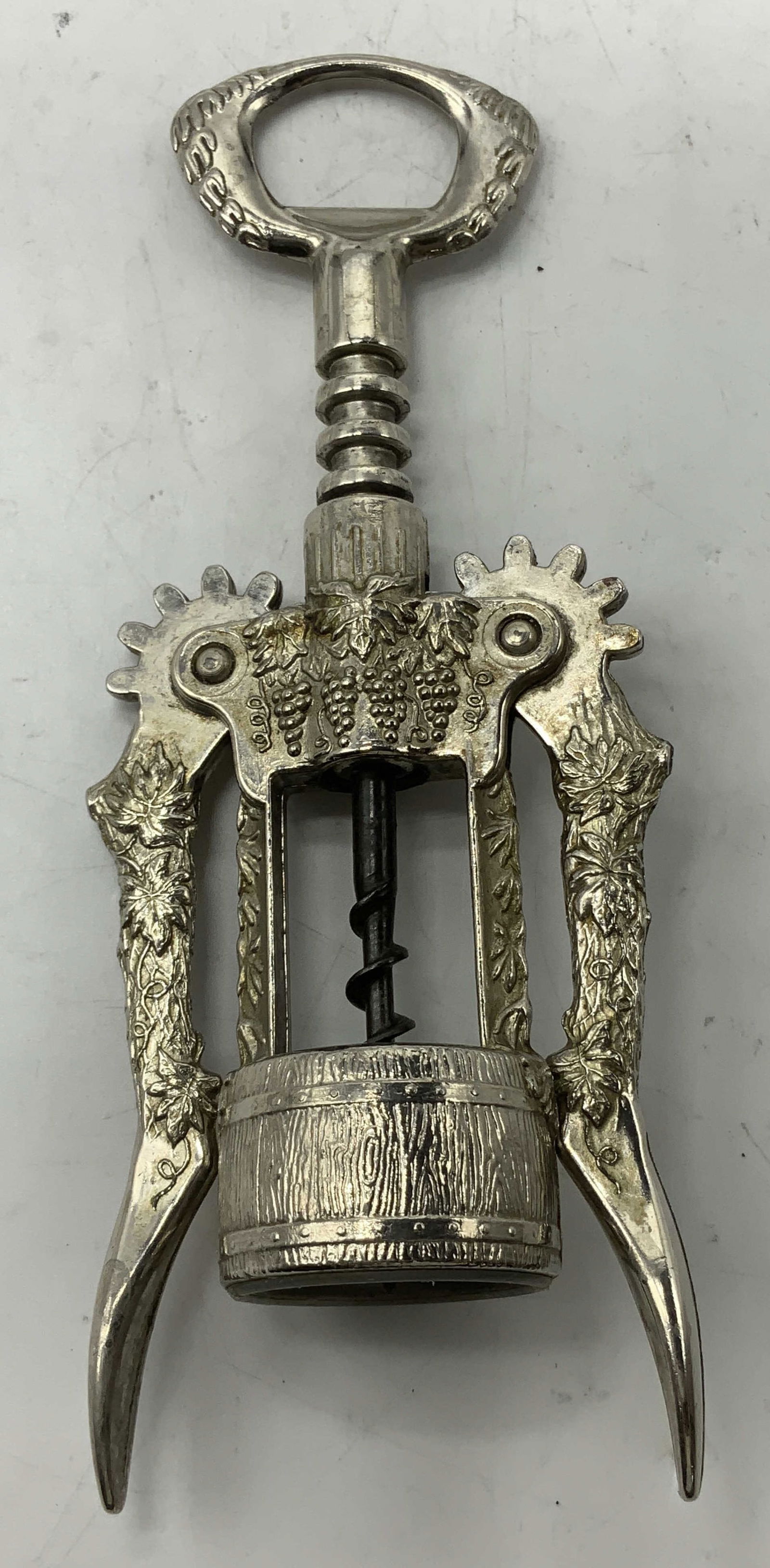 Vtg Silver Plated Ornate Winged Corkscrew (1 of 6)