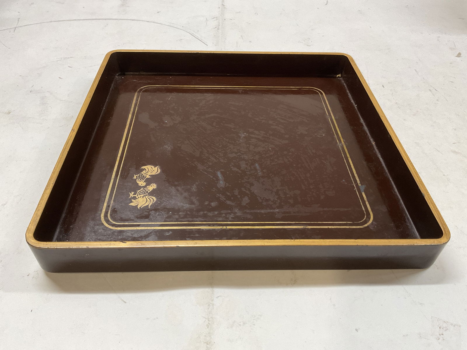 Gallo Brown Lacquer Rooster Serving Tray - 3