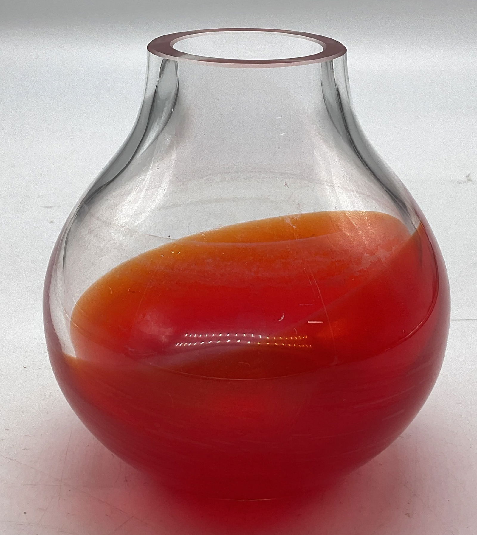 Hand Blown Red Art Glass Vase (1 of 6)