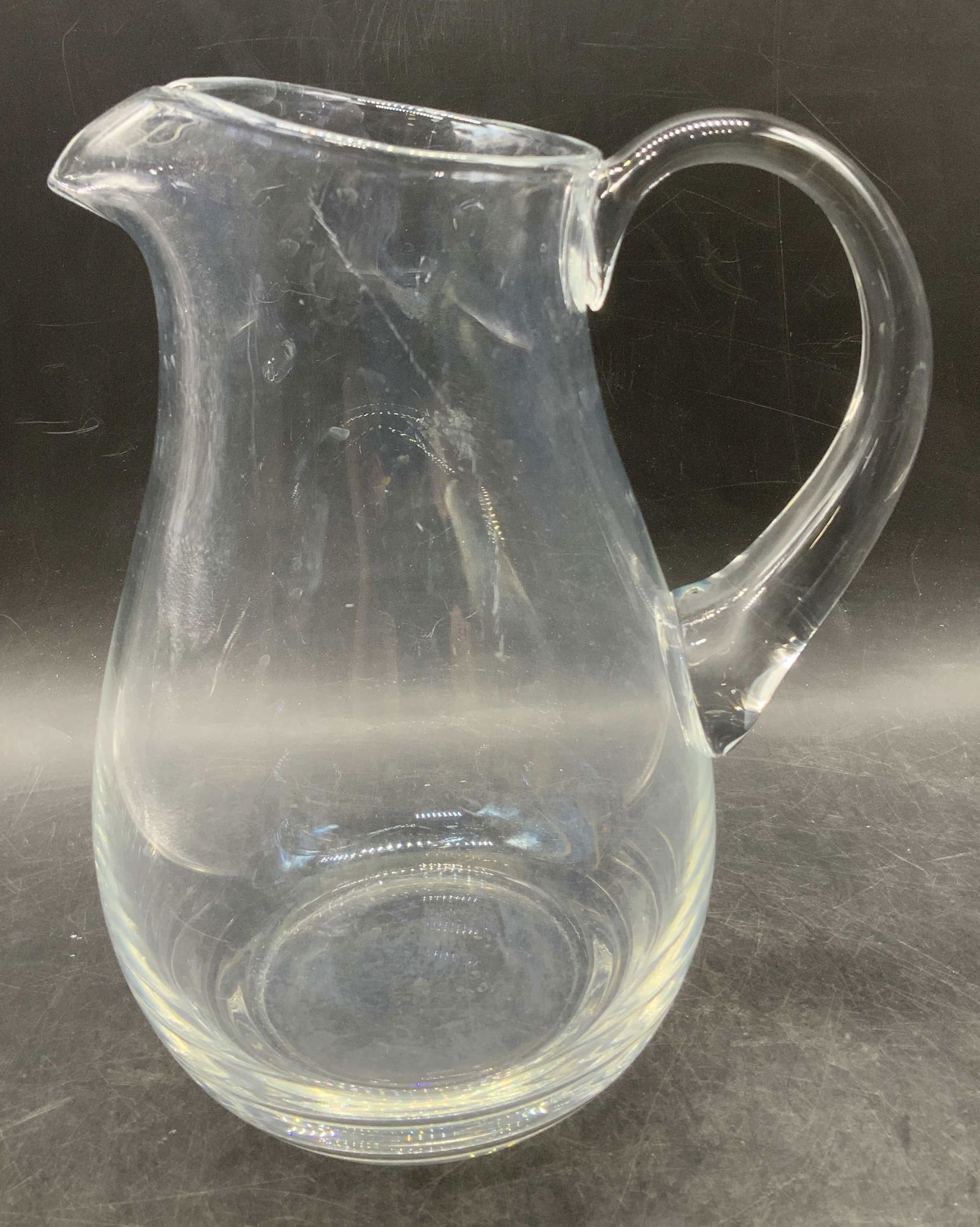 Vntg Clear Glass Pitcher 9.5in (1 of 6)