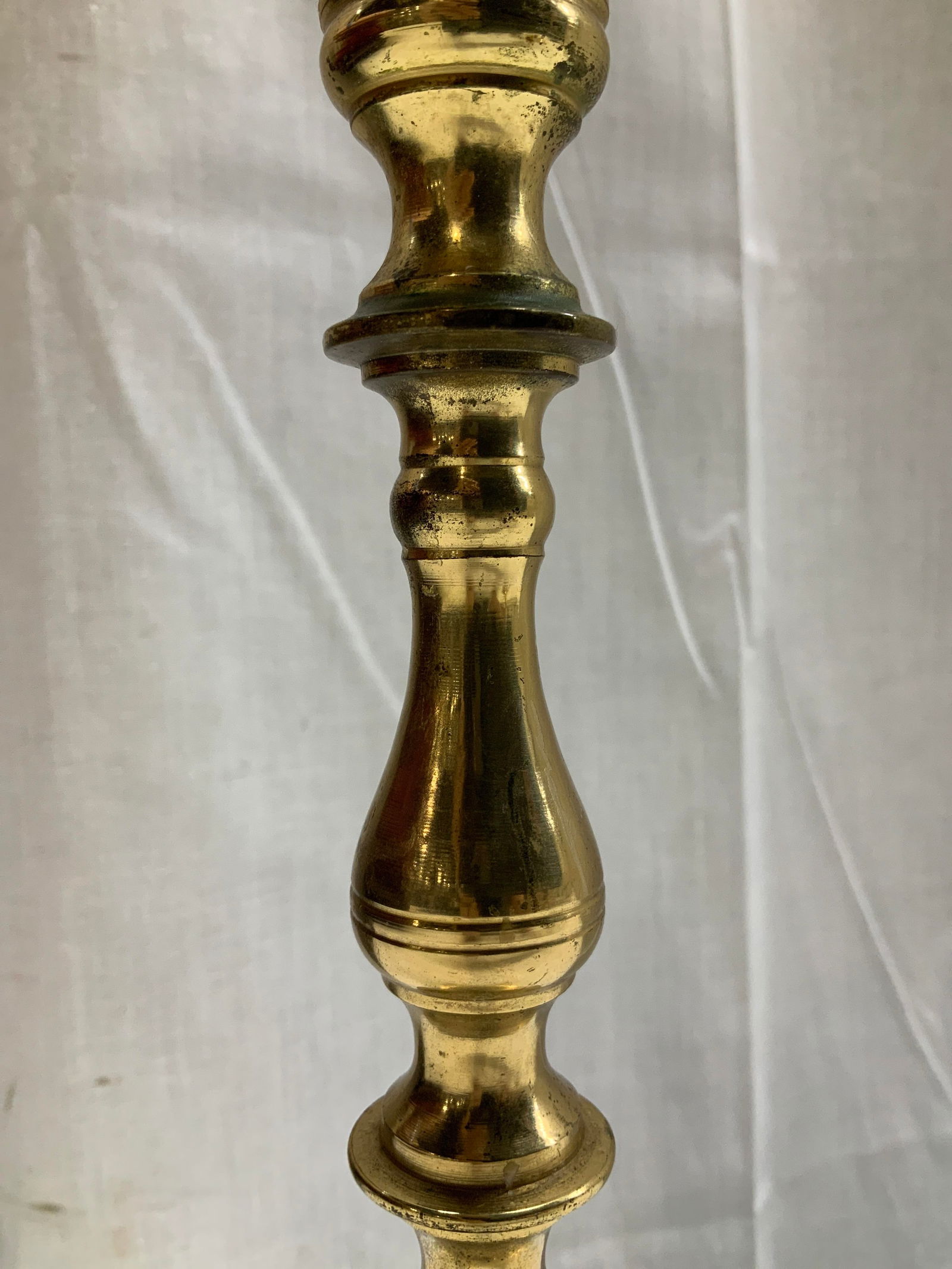 Pair Vtg Brass Candlestick Holders - 3