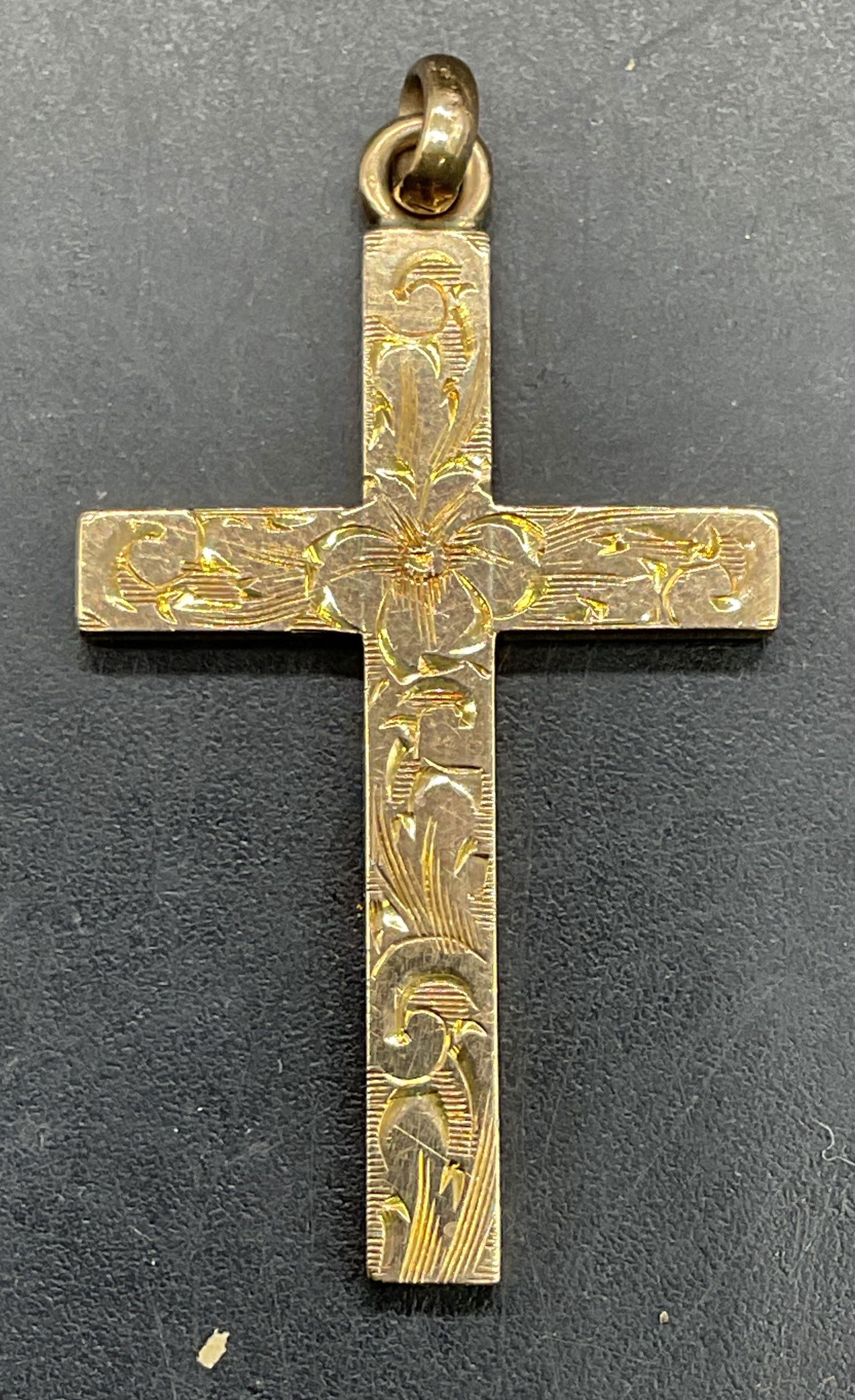 Vintage Gold Filled Floral Cross Pendant (1 of 6)