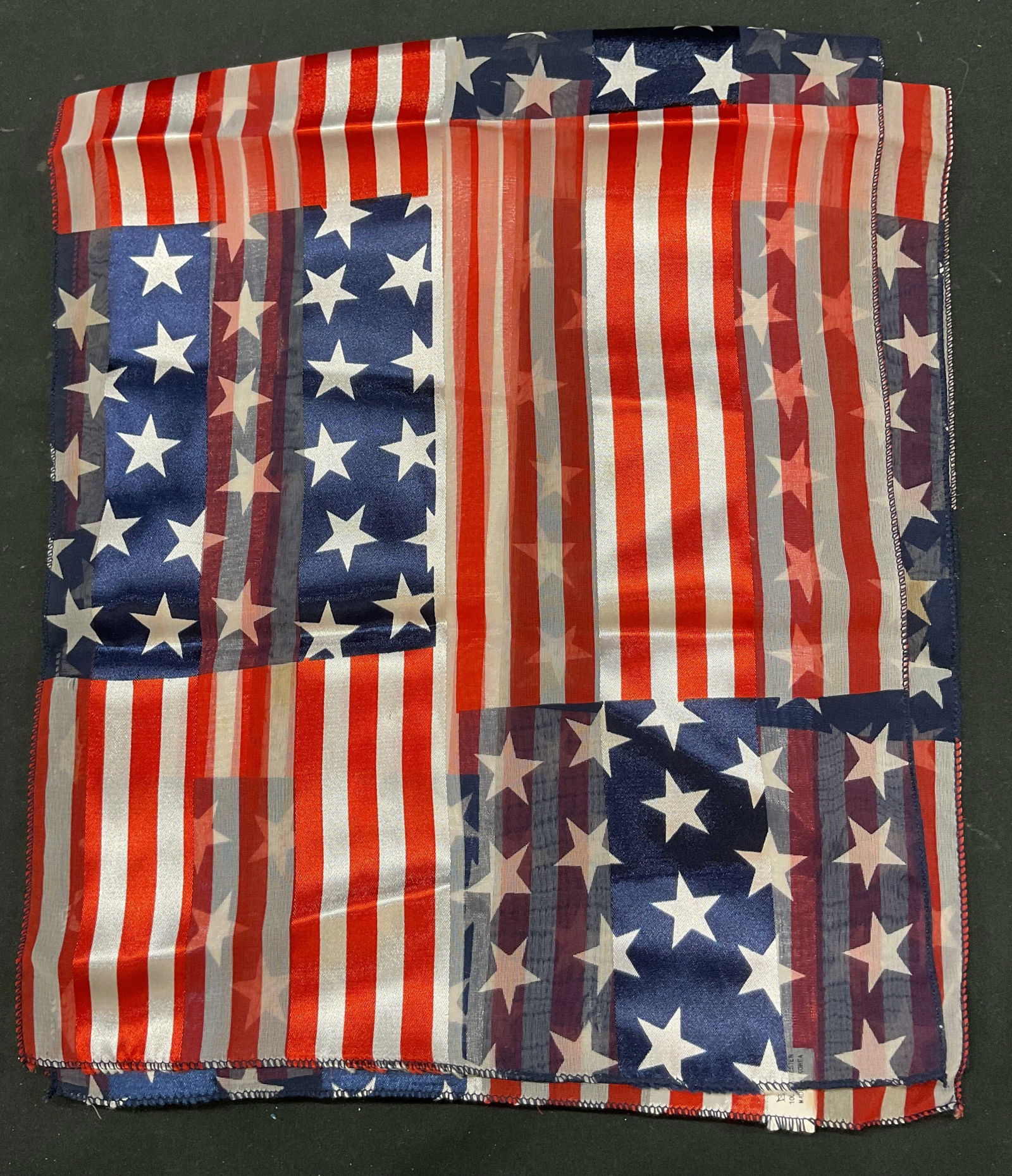 Vintage American Flag Sheer Silk Scarf Korea (1 of 7)