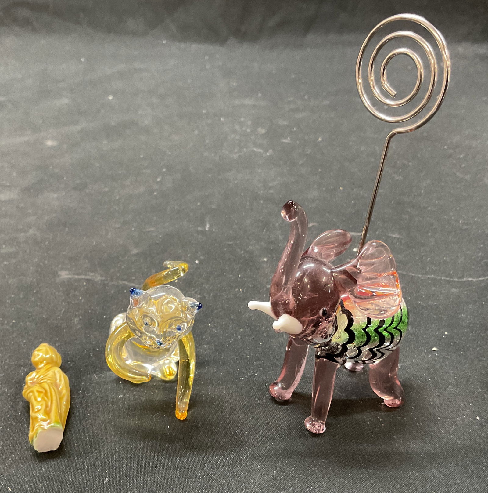 Lot 3 Art Glass & Stone Figurines W Box (1 of 15)