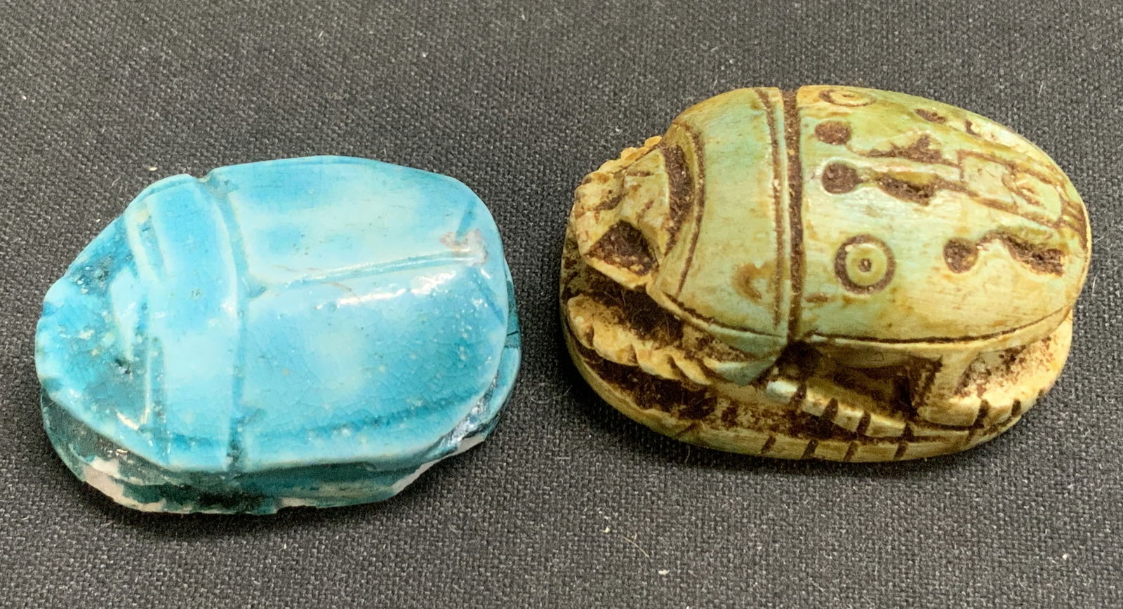 Lot 2 Vtg Egyptian Style Scarab Amulets (1 of 7)